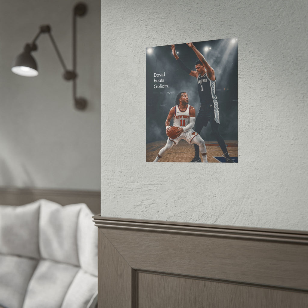 Knicks David Beats Goliath Poster | Jalen Brunson Wall Art