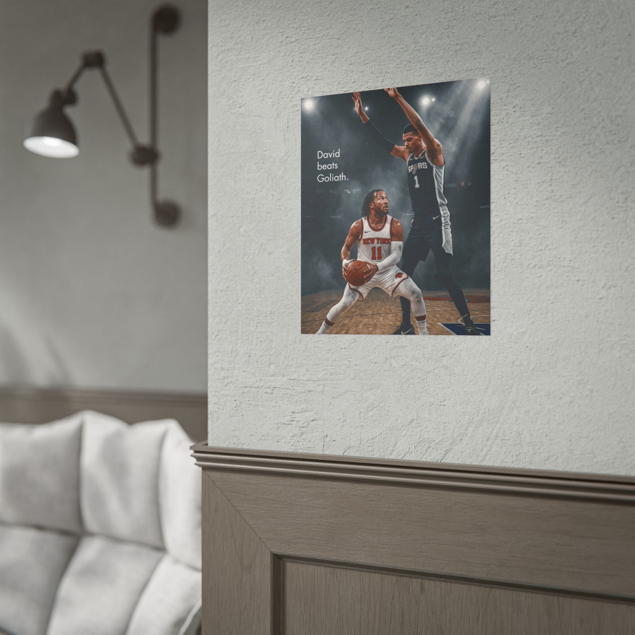 Knicks David Beats Goliath Poster | Jalen Brunson Wall Art