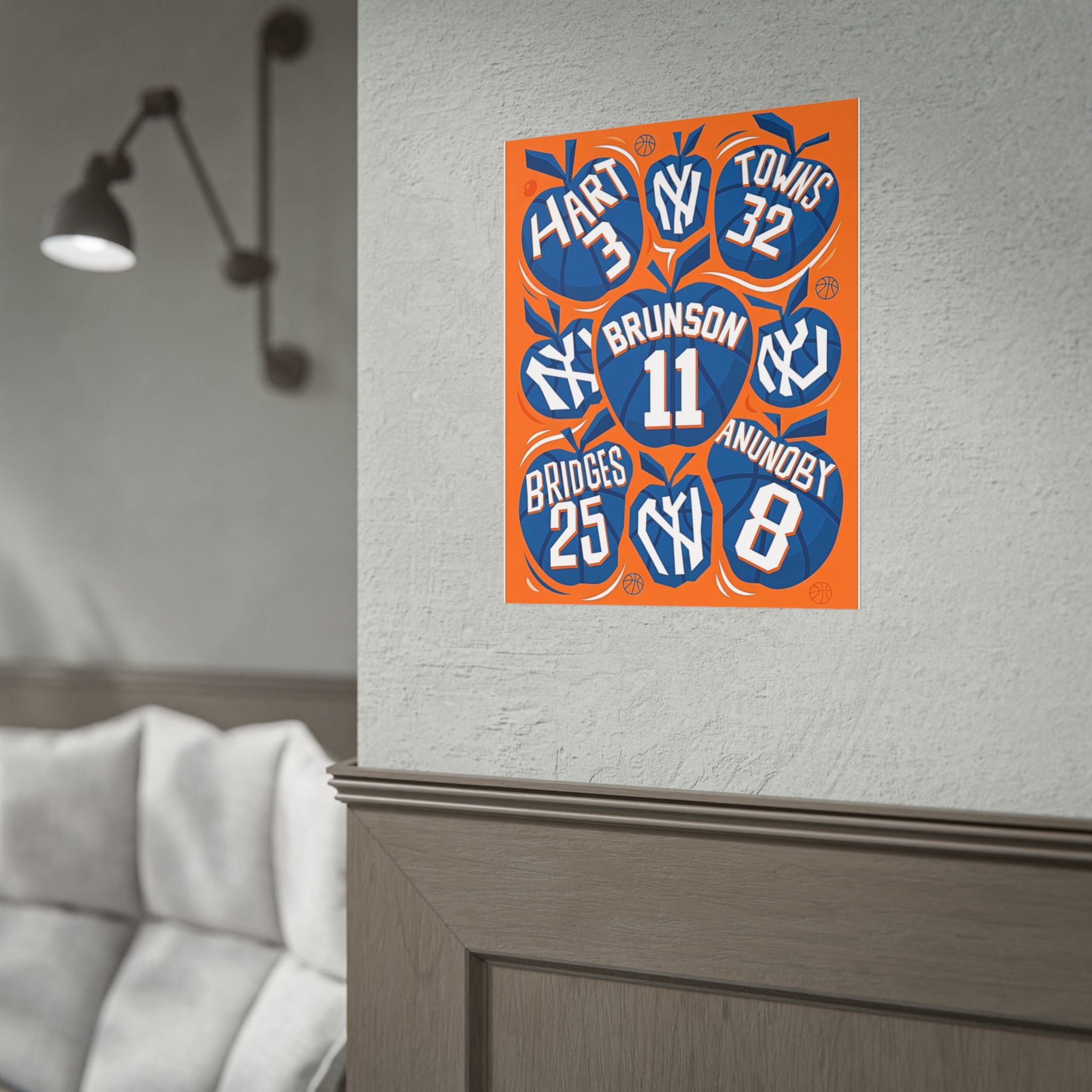 New York Knicks 2026 Championship Wall Art | Brunson and Team Retro Print