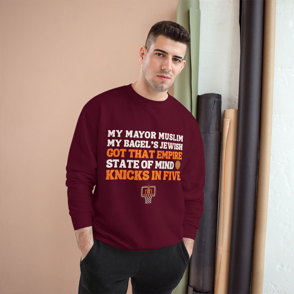 My Mayor Muslim Knicks In Five Champion Sweatshirt | NY Knicks Championship Fan Crewneck | Empire State of Mind Basketball Sweater Gift