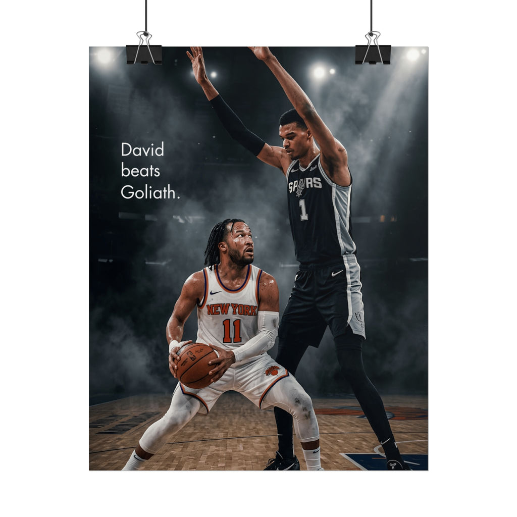 Knicks David Beats Goliath Poster | Jalen Brunson Wall Art