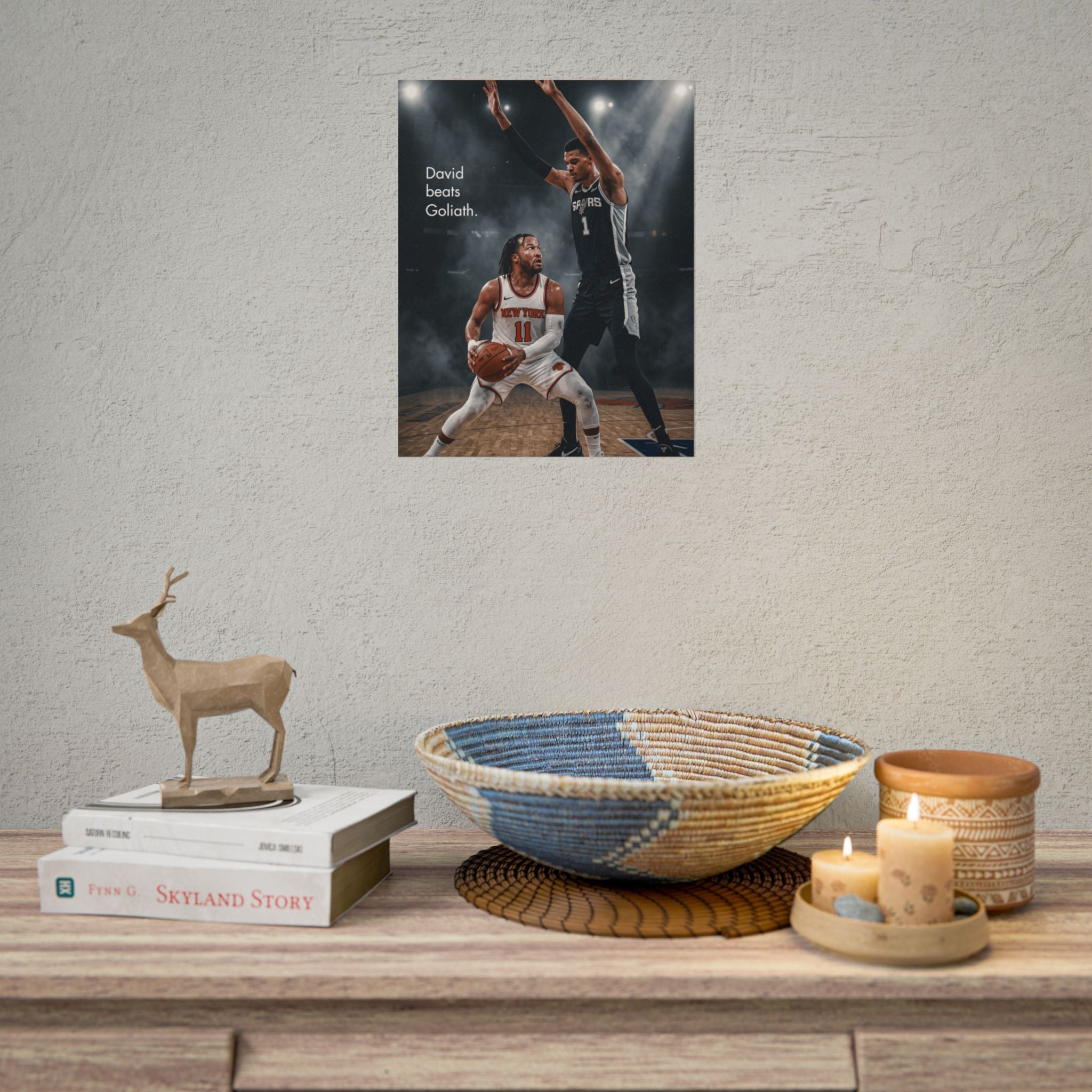 Knicks David Beats Goliath Poster | Jalen Brunson Wall Art