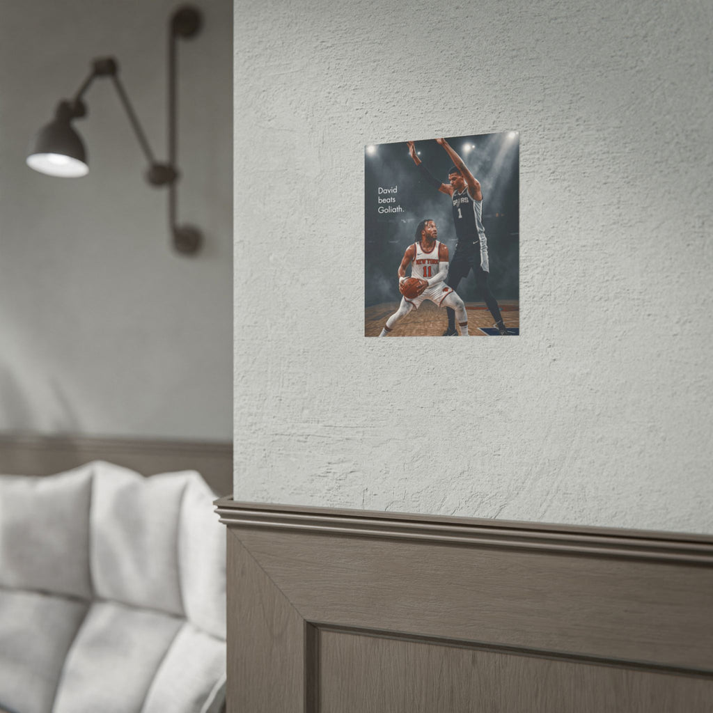 Knicks David Beats Goliath Poster | Jalen Brunson Wall Art