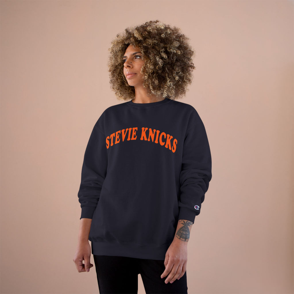 Stevie Knicks Champion Crewneck Sweatshirt | Viral NBA Knicks Swiftie Squad Sweatshirt