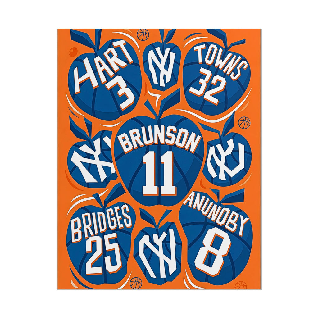New York Knicks 2026 Championship Wall Art | Brunson and Team Retro Print