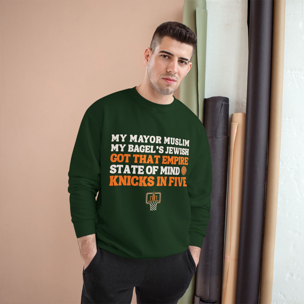 My Mayor Muslim Knicks In Five Champion Sweatshirt | NY Knicks Championship Fan Crewneck | Empire State of Mind Basketball Sweater Gift