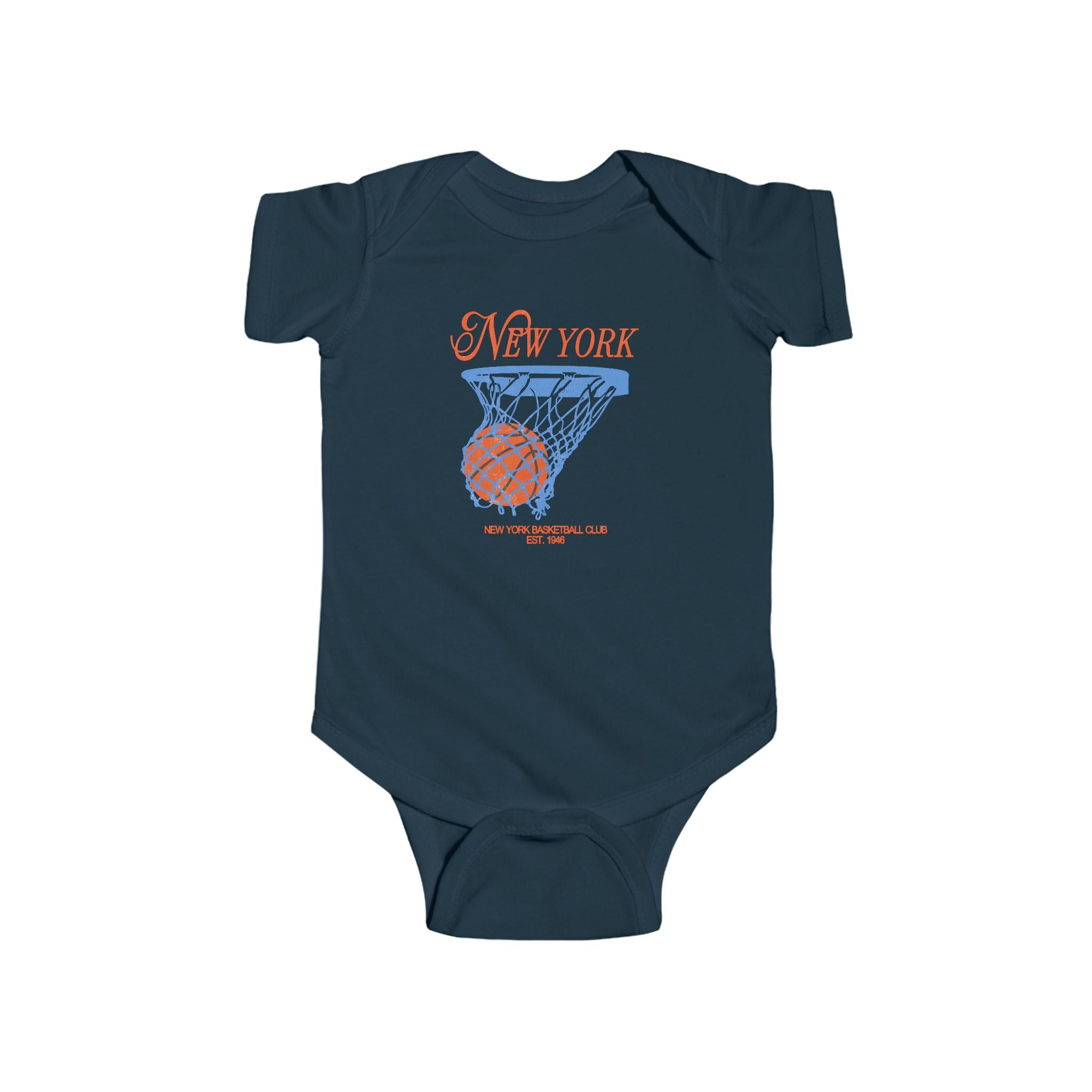 Retro New York Basketball Knicks Baby Bodysuit