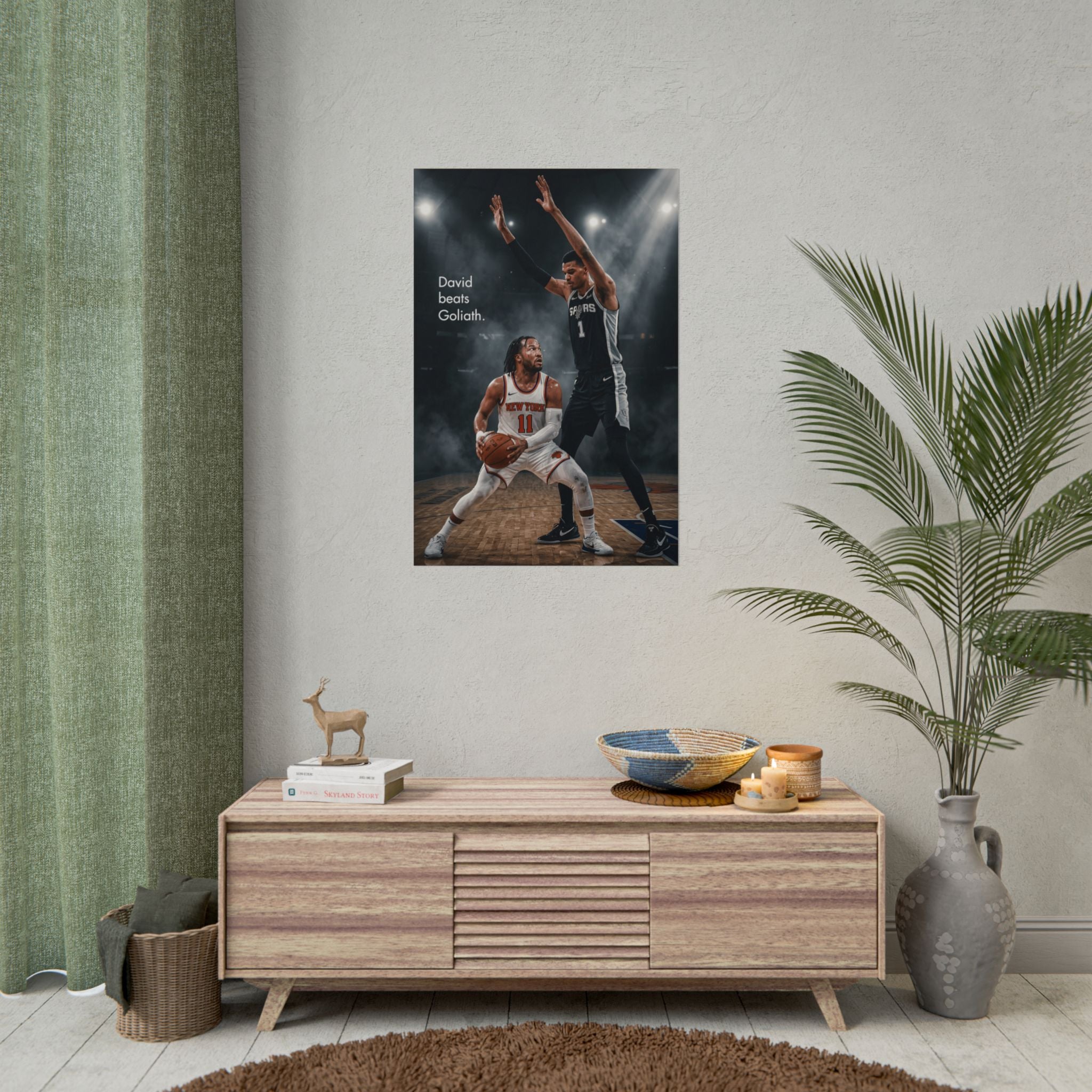 Knicks David Beats Goliath Poster | Jalen Brunson Wall Art