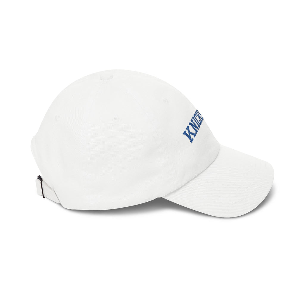 Knicks In 5 Dad Hat | Embroidered NY Basketball Cap | White Playoff Hat