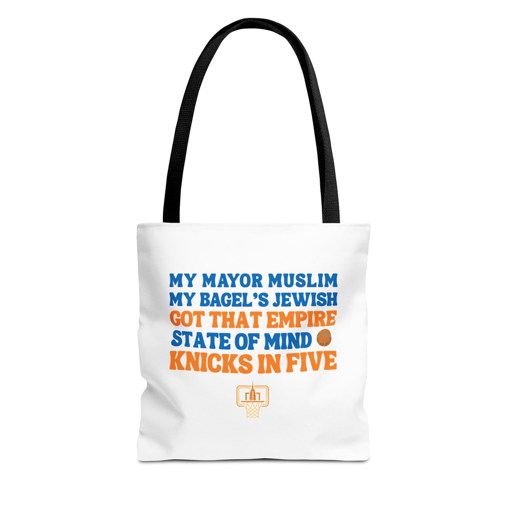 My Mayor Muslim Knicks In Five Tote Bag | NY Knicks Championship 2026 Fan-Art | Basketball Gift
