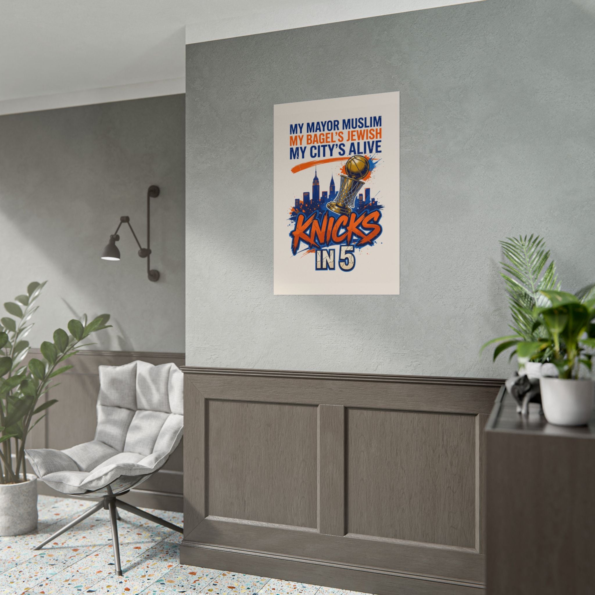 Knicks In 5 Champions Poster | My Mayor Muslim My Bagel's Jewish