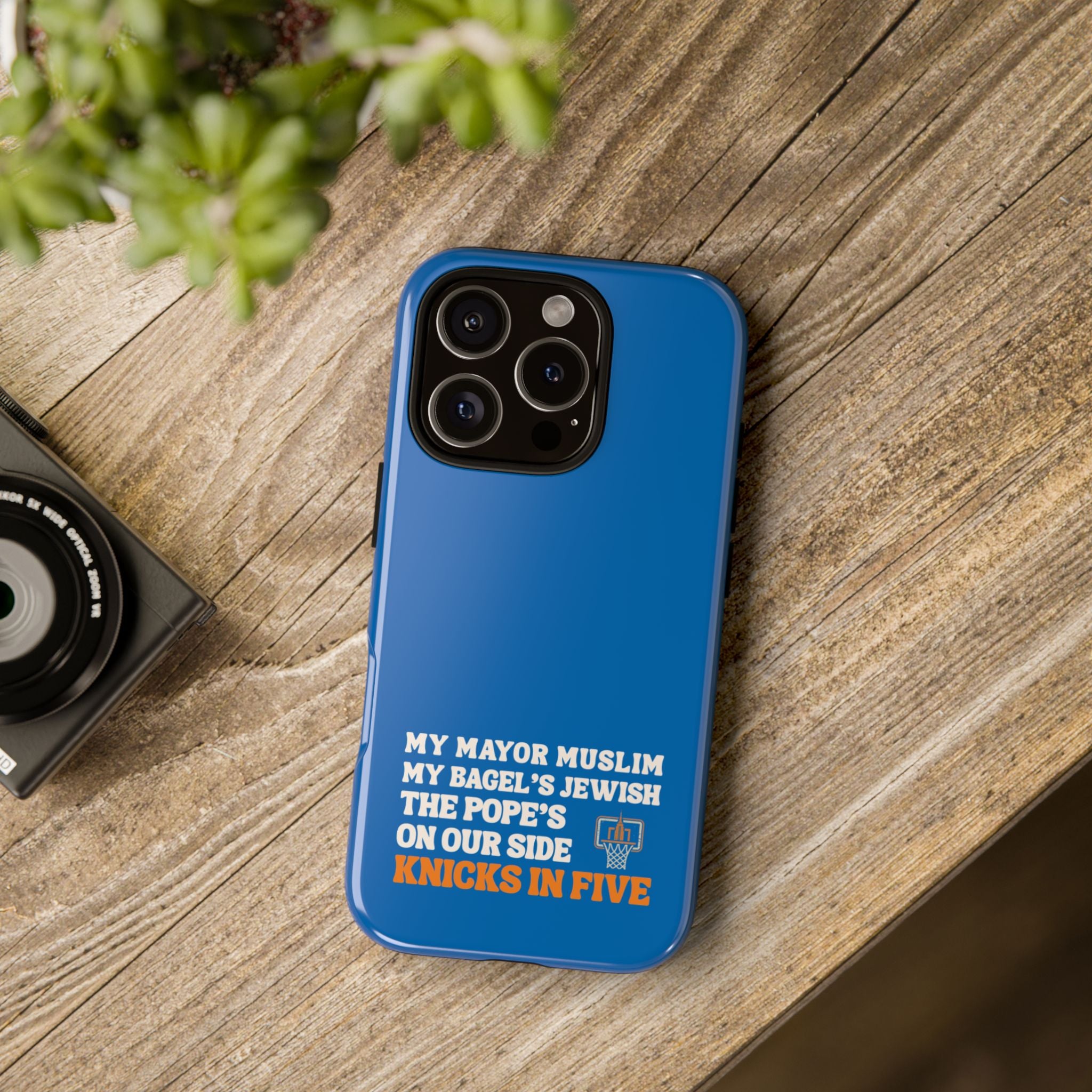 My Mayor Muslim Knicks In Five iPhone Case | My Bagel's Jewish The Pope's On Our Side NY Knicks 2026 Championship Funny Phone Cover