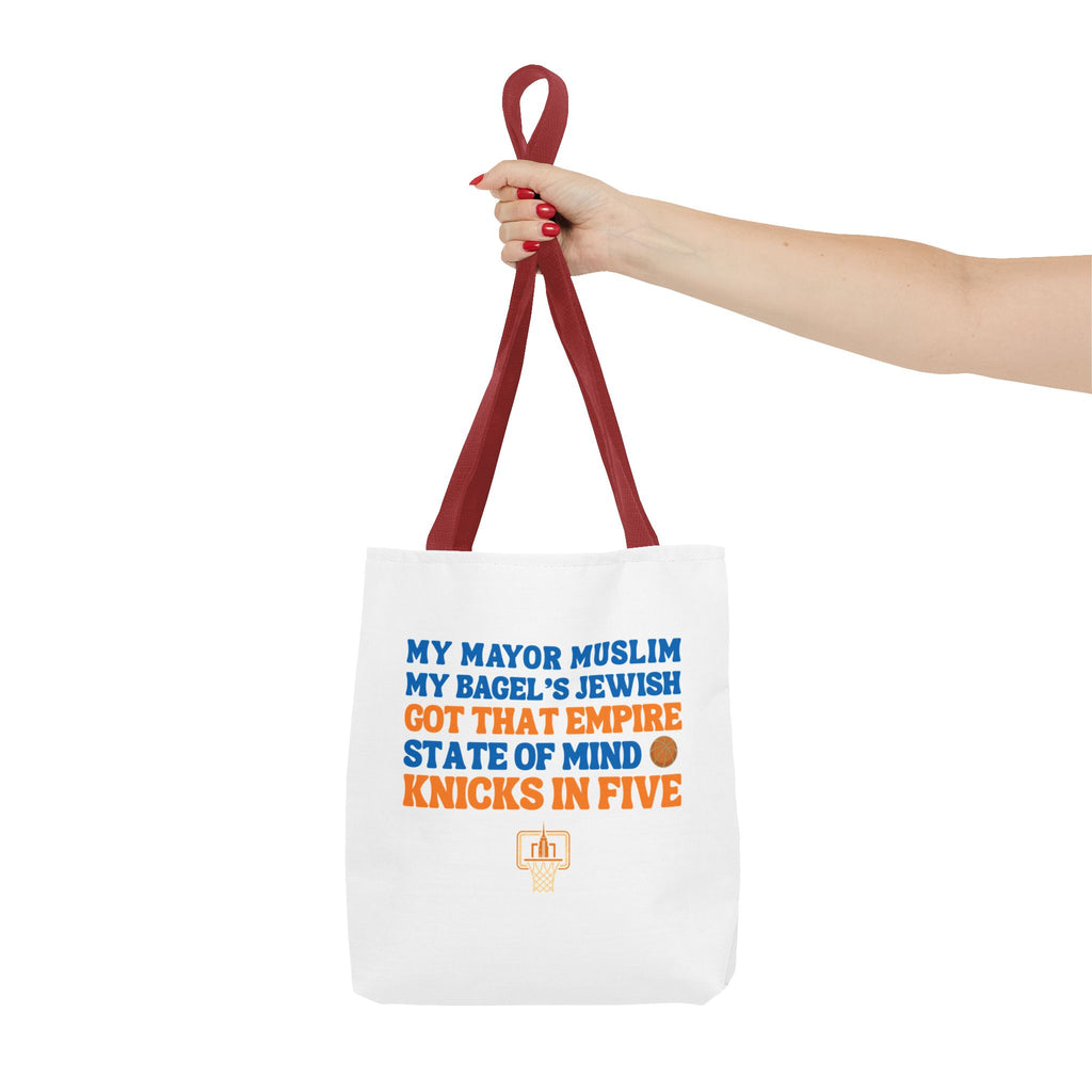My Mayor Muslim Knicks In Five Tote Bag | NY Knicks Championship 2026 Fan-Art | Basketball Gift
