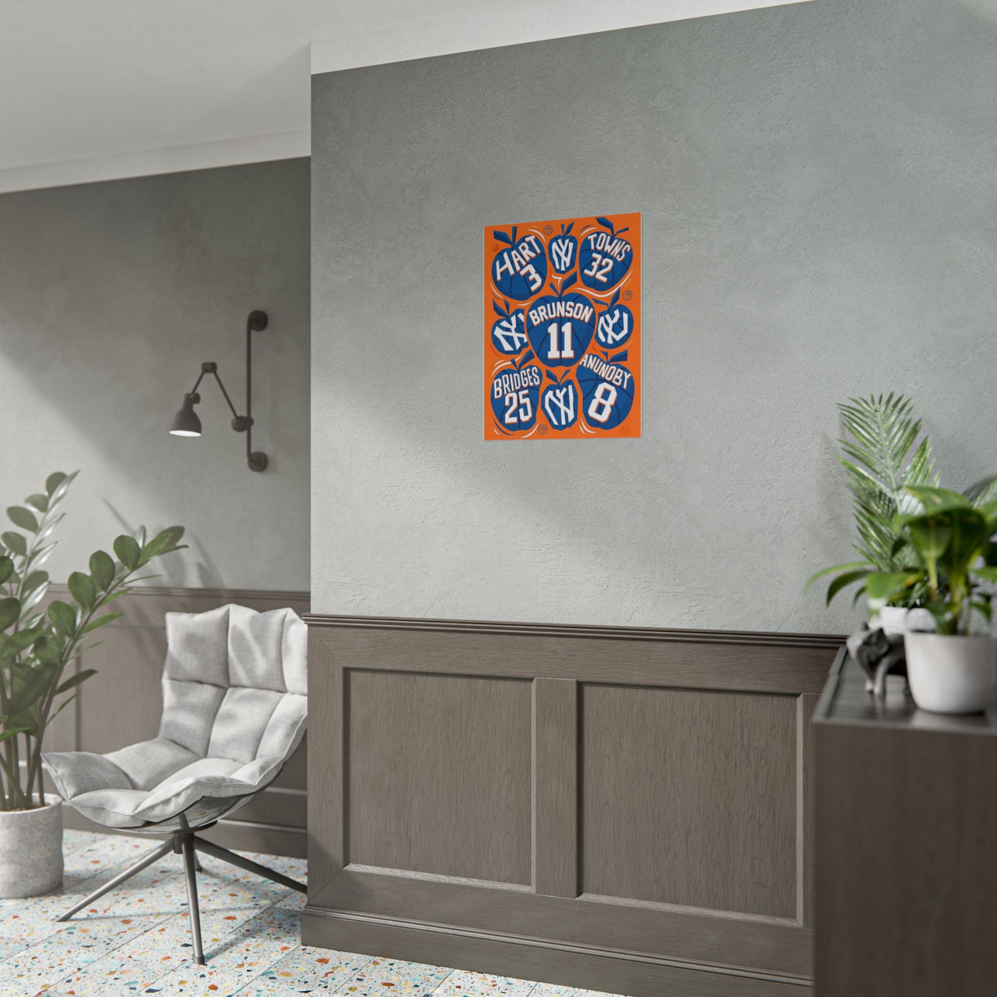 New York Knicks 2026 Championship Wall Art | Brunson and Team Retro Print