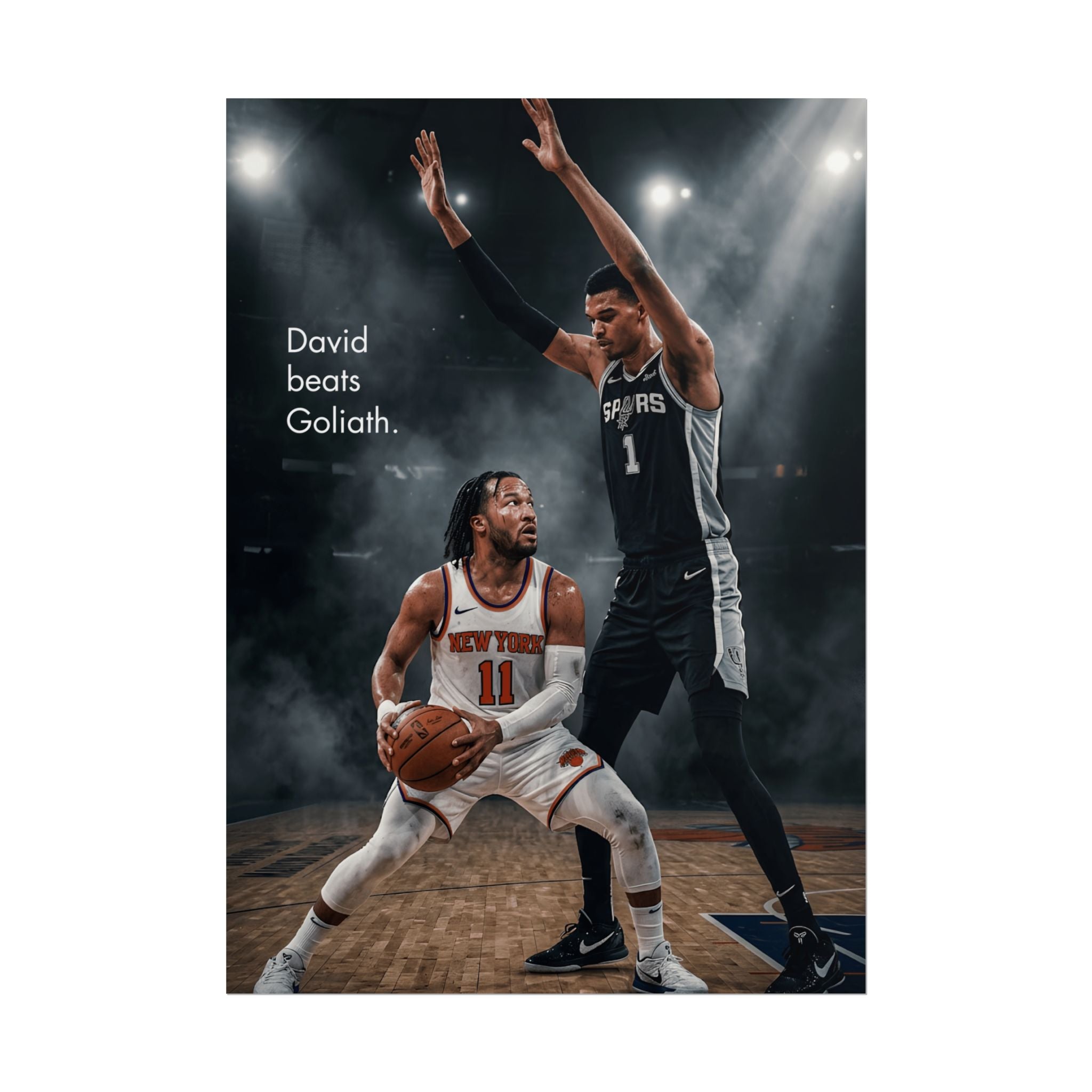 Knicks David Beats Goliath Poster | Jalen Brunson Wall Art