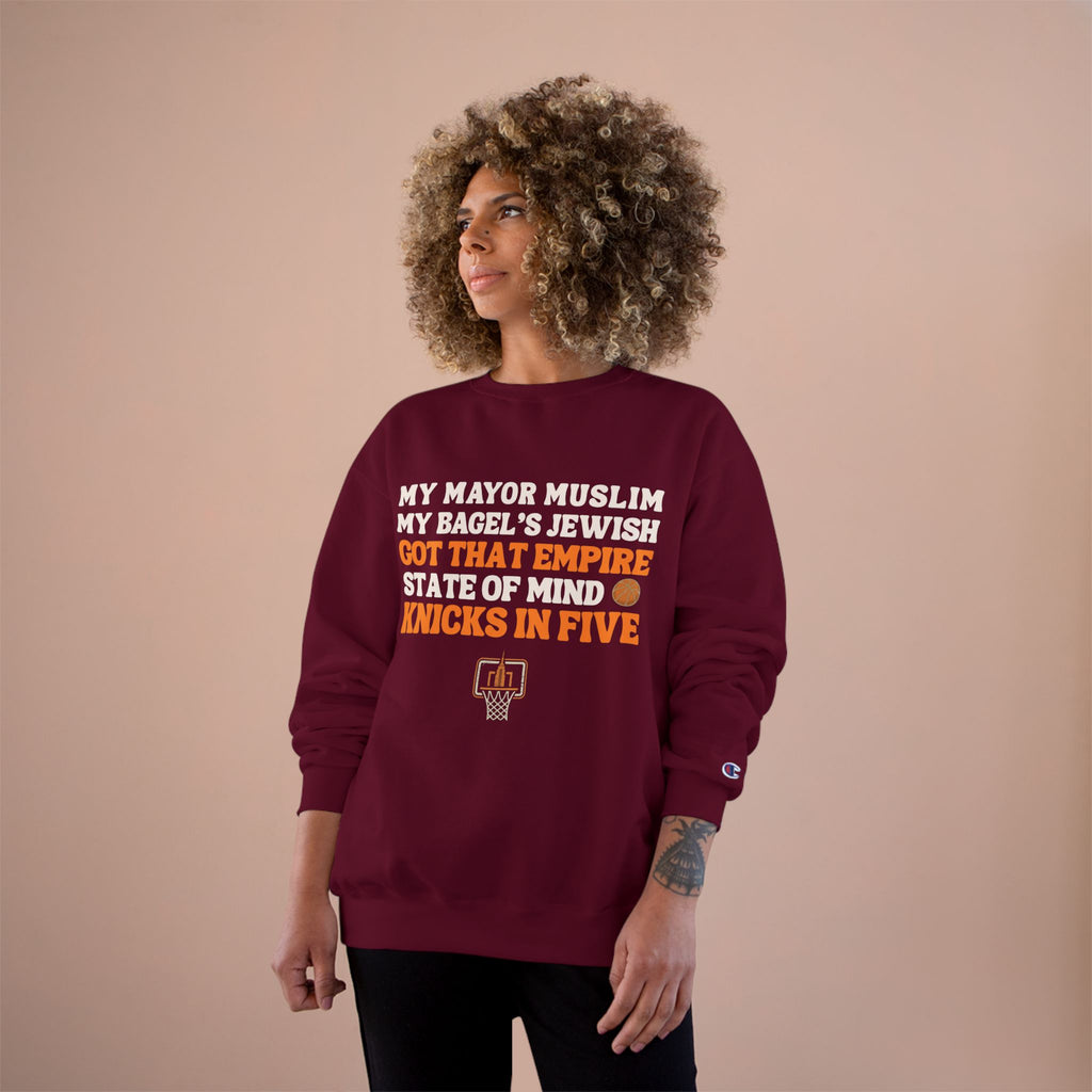 My Mayor Muslim Knicks In Five Champion Sweatshirt | NY Knicks Championship Fan Crewneck | Empire State of Mind Basketball Sweater Gift