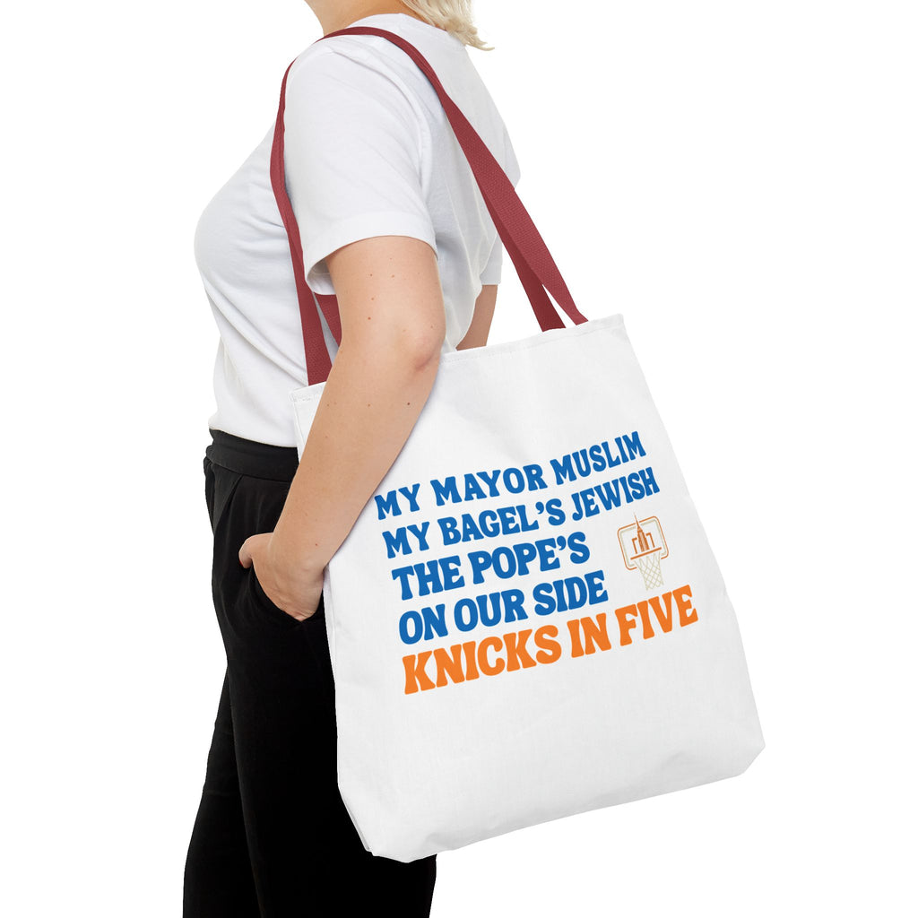 My Mayor Is Muslim My Bagel's Jewish The Pope Is On Our Side Knicks In Five Totebag | Knicks NBA Champions 2026 | New York City Parade