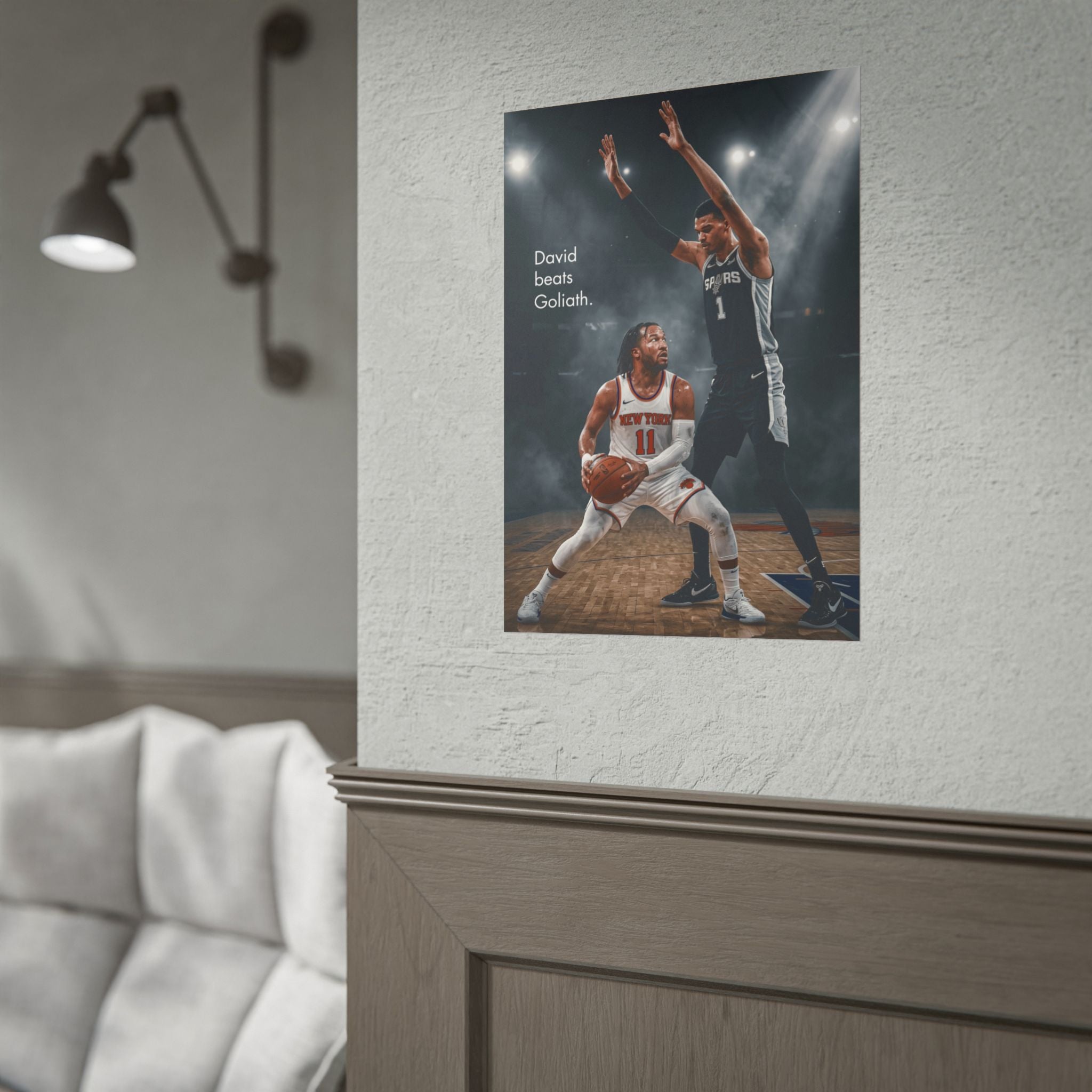 Knicks David Beats Goliath Poster | Jalen Brunson Wall Art