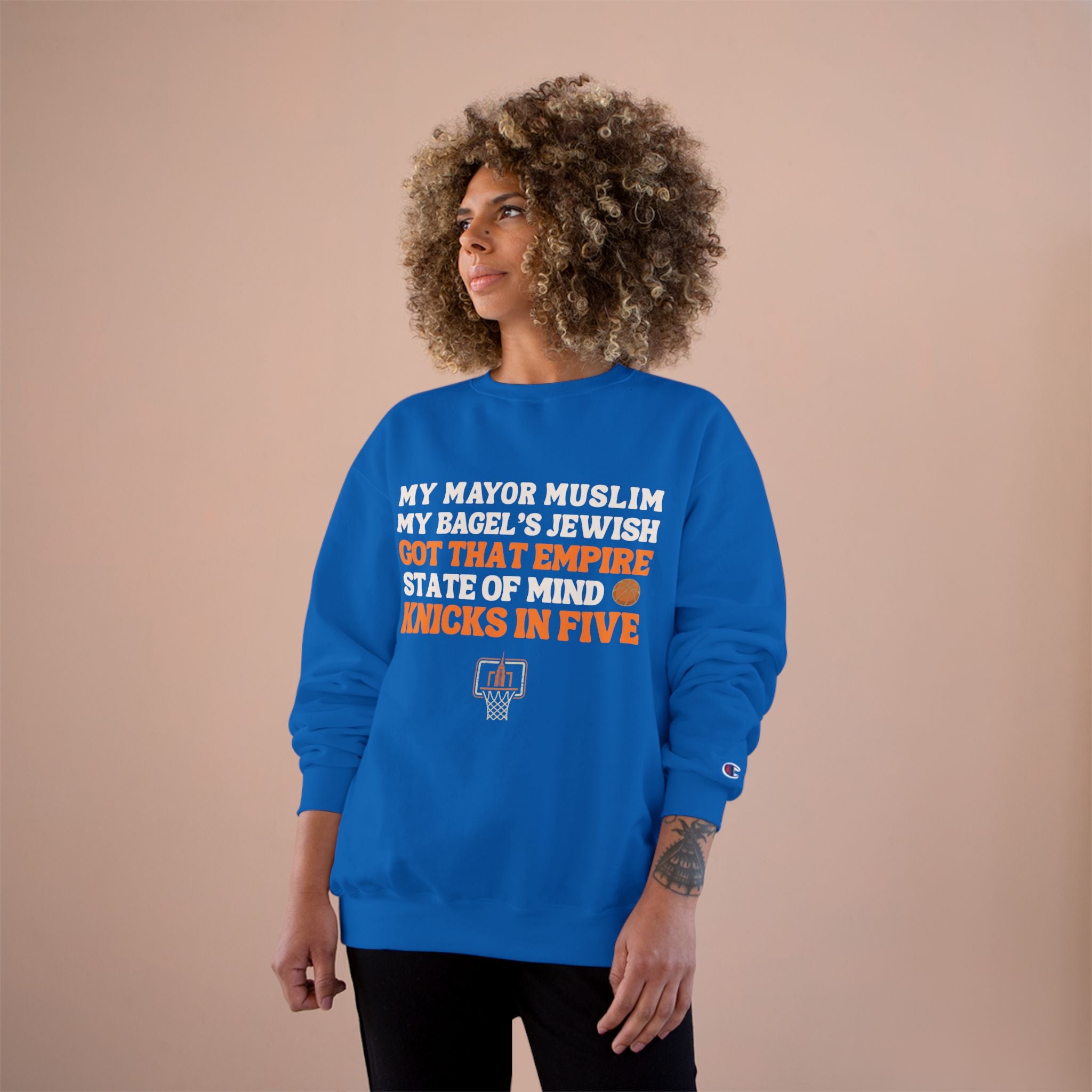 My Mayor Muslim Knicks In Five Champion Sweatshirt | NY Knicks Championship Fan Crewneck | Empire State of Mind Basketball Sweater Gift
