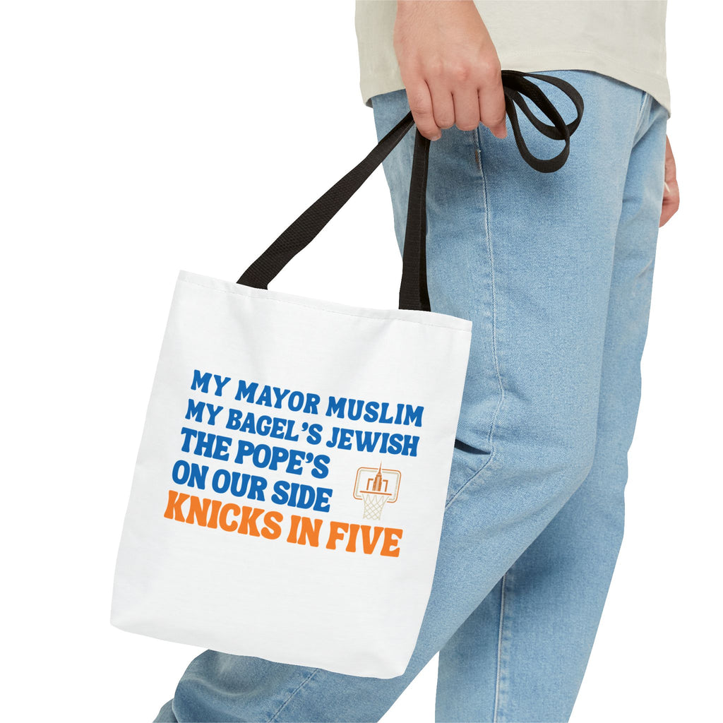 My Mayor Is Muslim My Bagel's Jewish The Pope Is On Our Side Knicks In Five Totebag | Knicks NBA Champions 2026 | New York City Parade