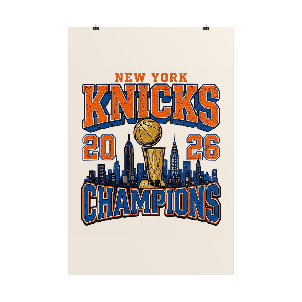 New York Knicks 2026 Champions Wall Art | Retro Skyline Poster