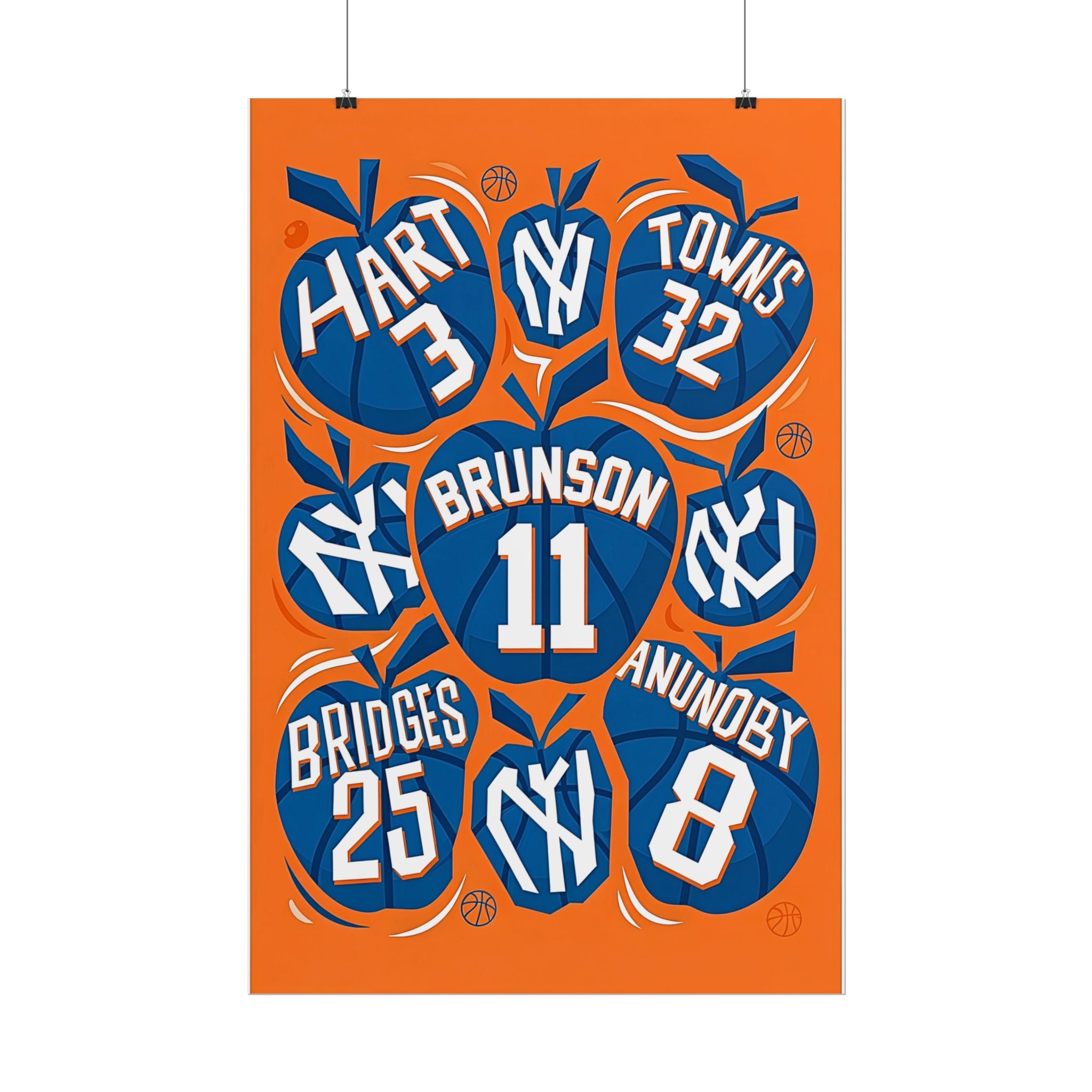 New York Knicks 2026 Championship Wall Art | Brunson and Team Retro Print