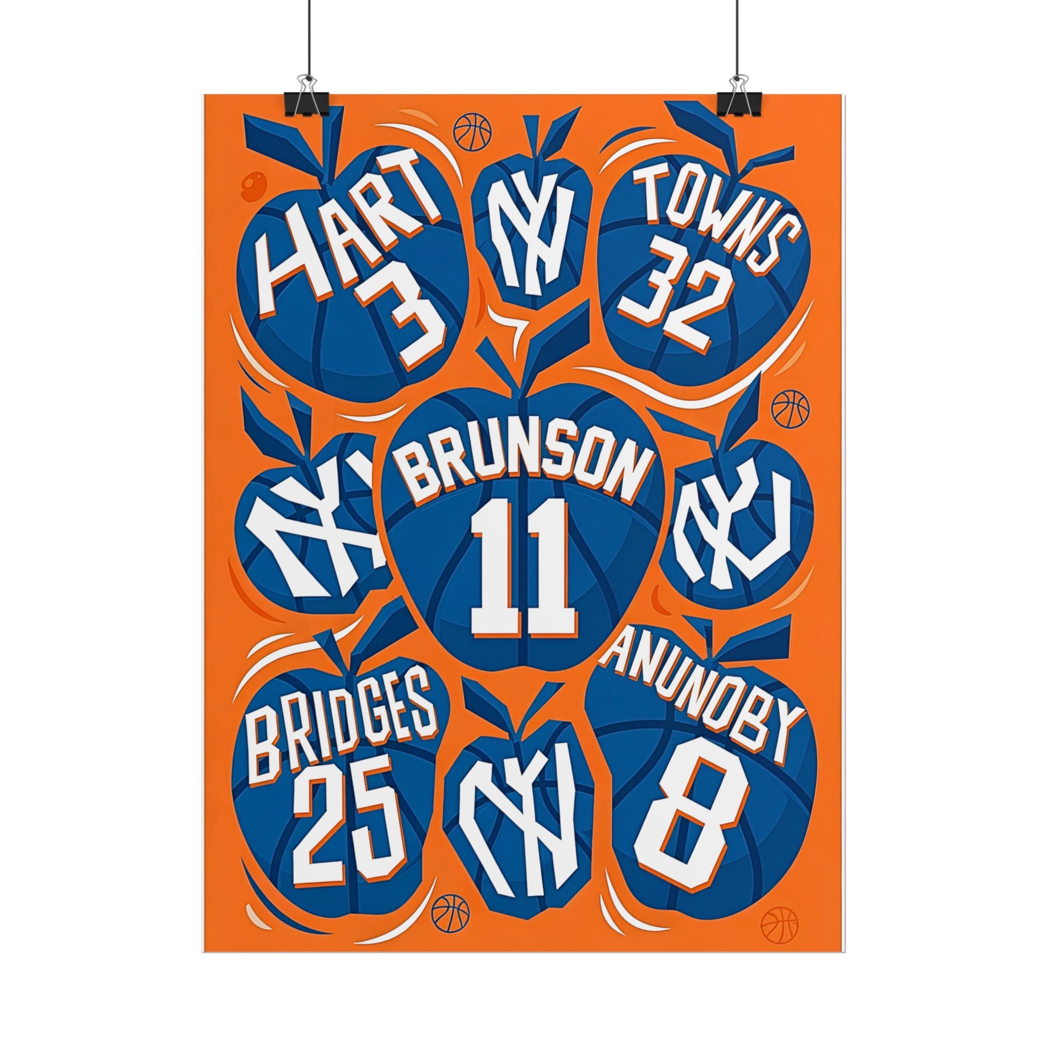 New York Knicks 2026 Championship Wall Art | Brunson and Team Retro Print