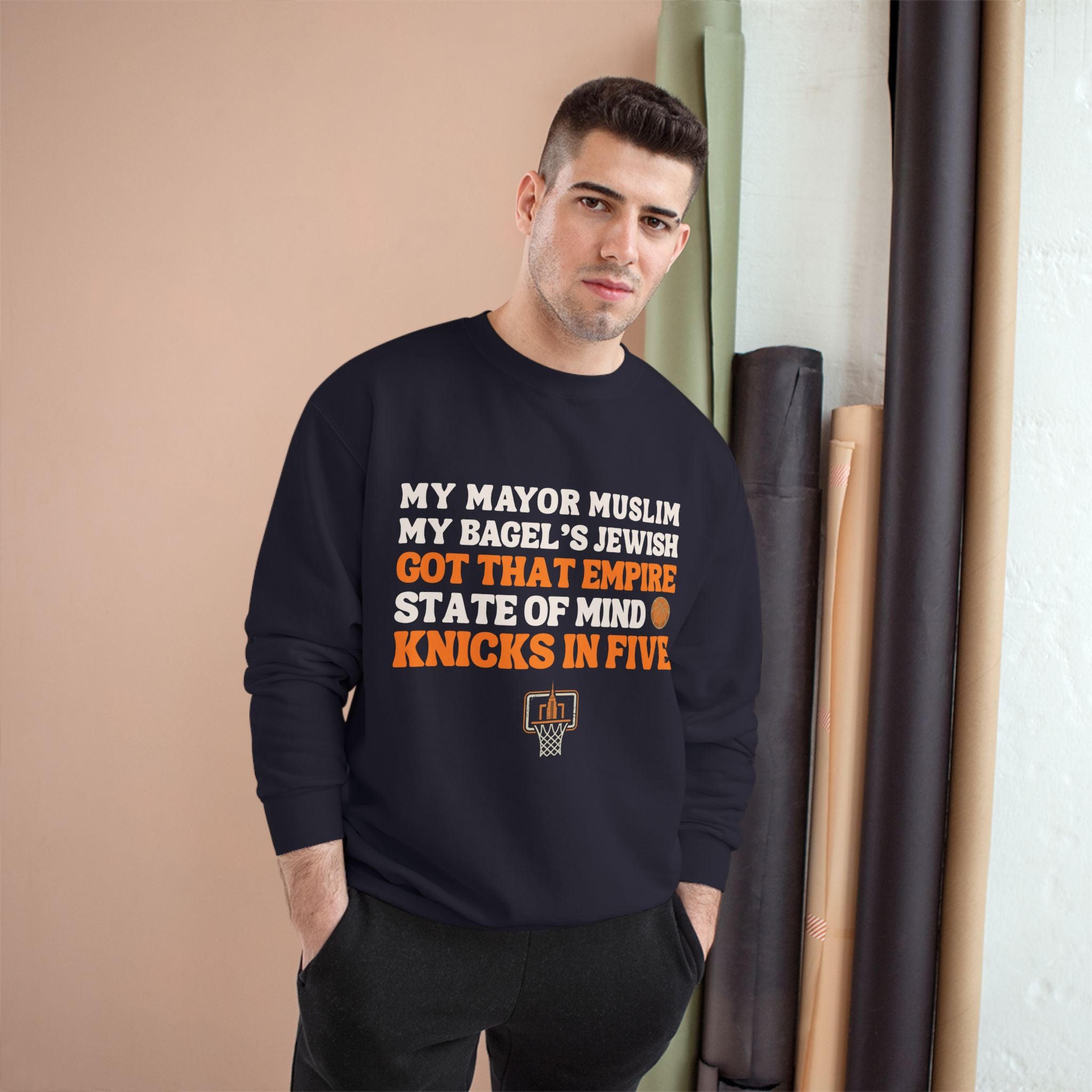My Mayor Muslim Knicks In Five Champion Sweatshirt | NY Knicks Championship Fan Crewneck | Empire State of Mind Basketball Sweater Gift