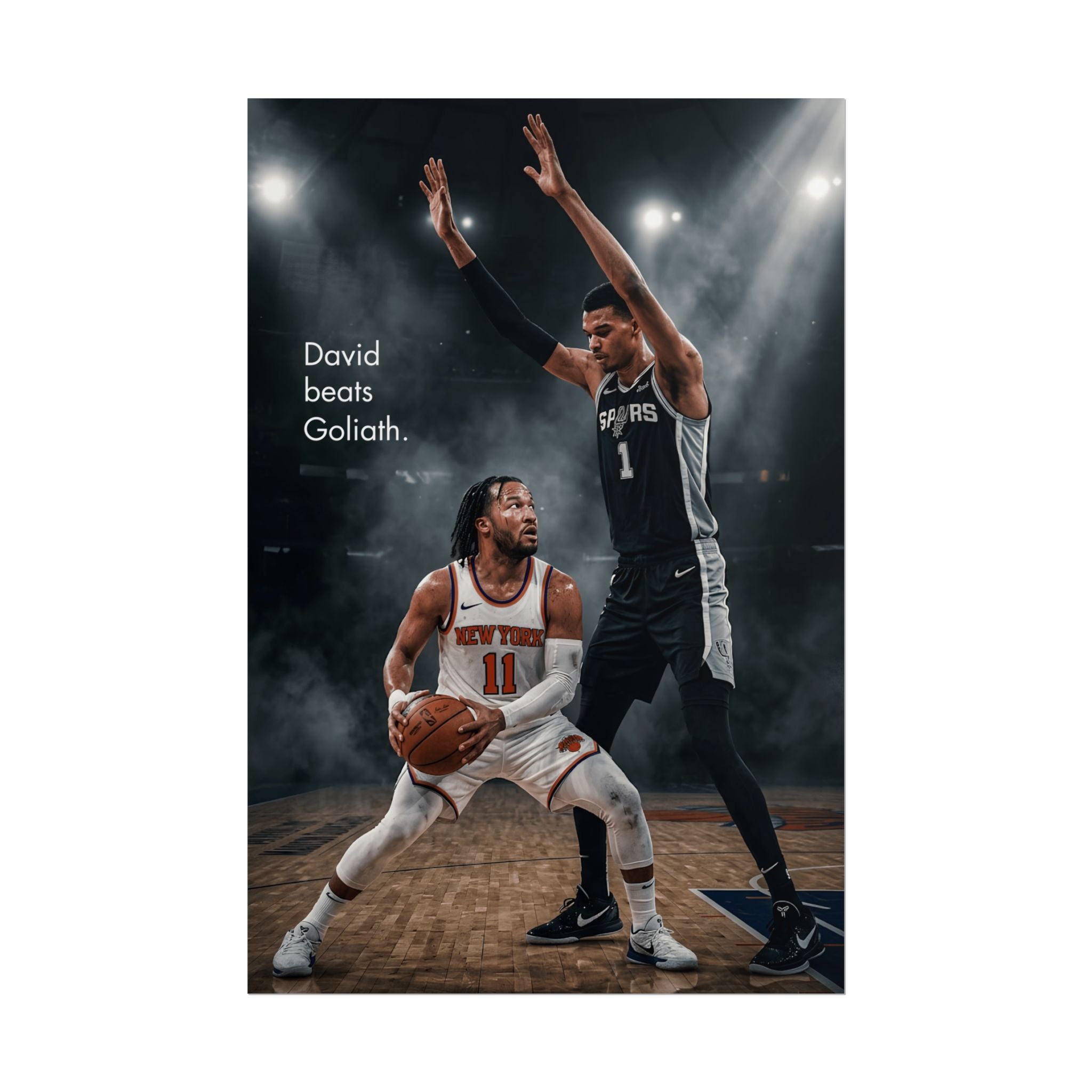 Knicks David Beats Goliath Poster | Jalen Brunson Wall Art