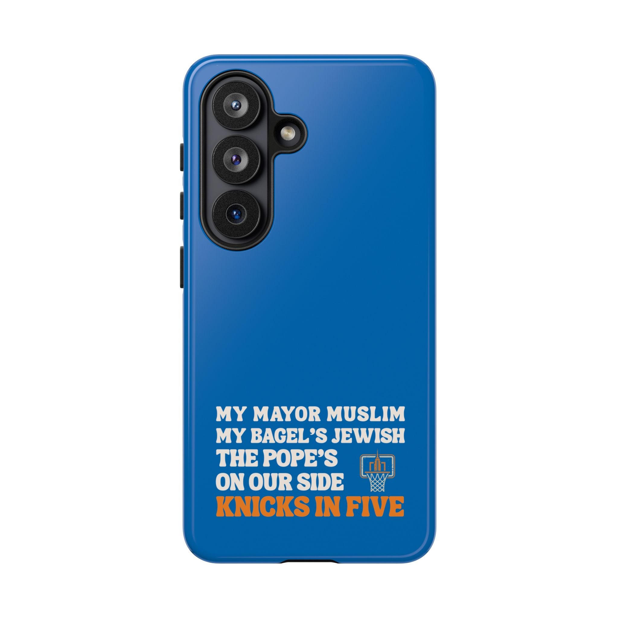 My Mayor Muslim Knicks In Five iPhone Case | My Bagel's Jewish The Pope's On Our Side NY Knicks 2026 Championship Funny Phone Cover