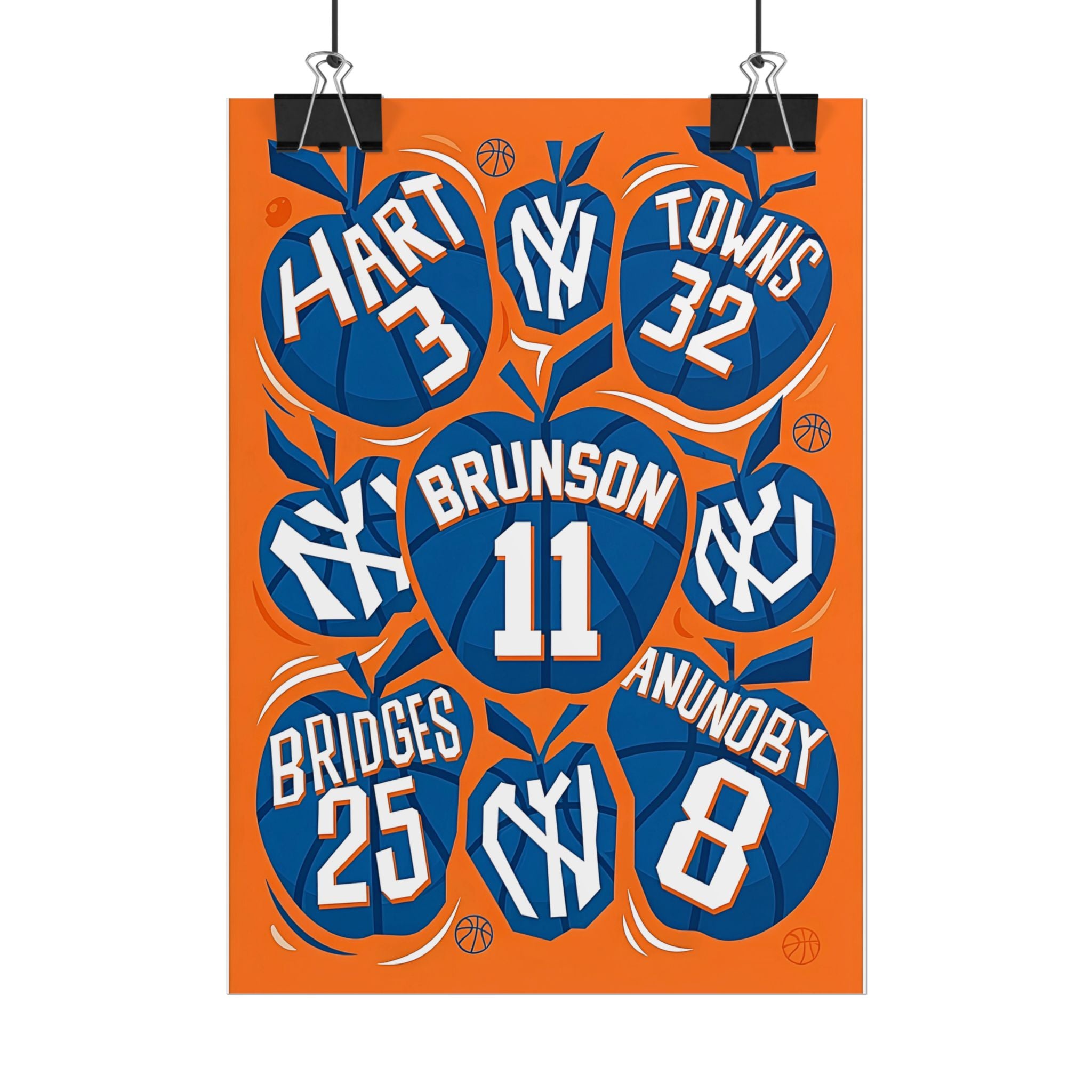 New York Knicks 2026 Championship Wall Art | Brunson and Team Retro Print