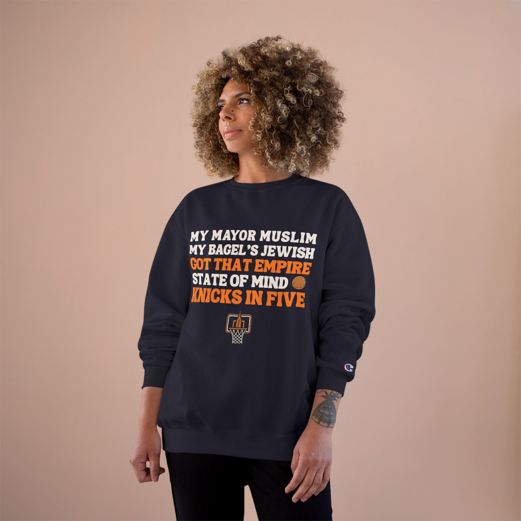 My Mayor Muslim Knicks In Five Champion Sweatshirt | NY Knicks Championship Fan Crewneck | Empire State of Mind Basketball Sweater Gift