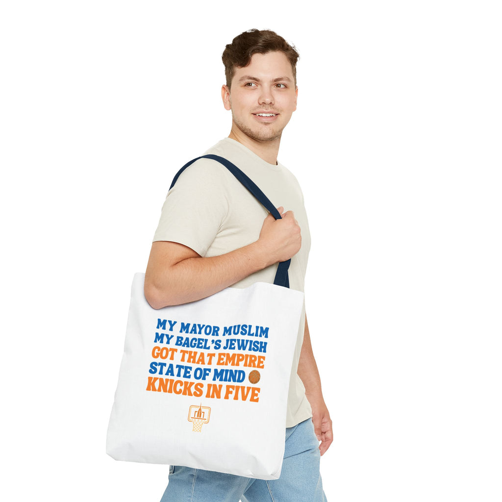 My Mayor Muslim Knicks In Five Tote Bag | NY Knicks Championship 2026 Fan-Art | Basketball Gift