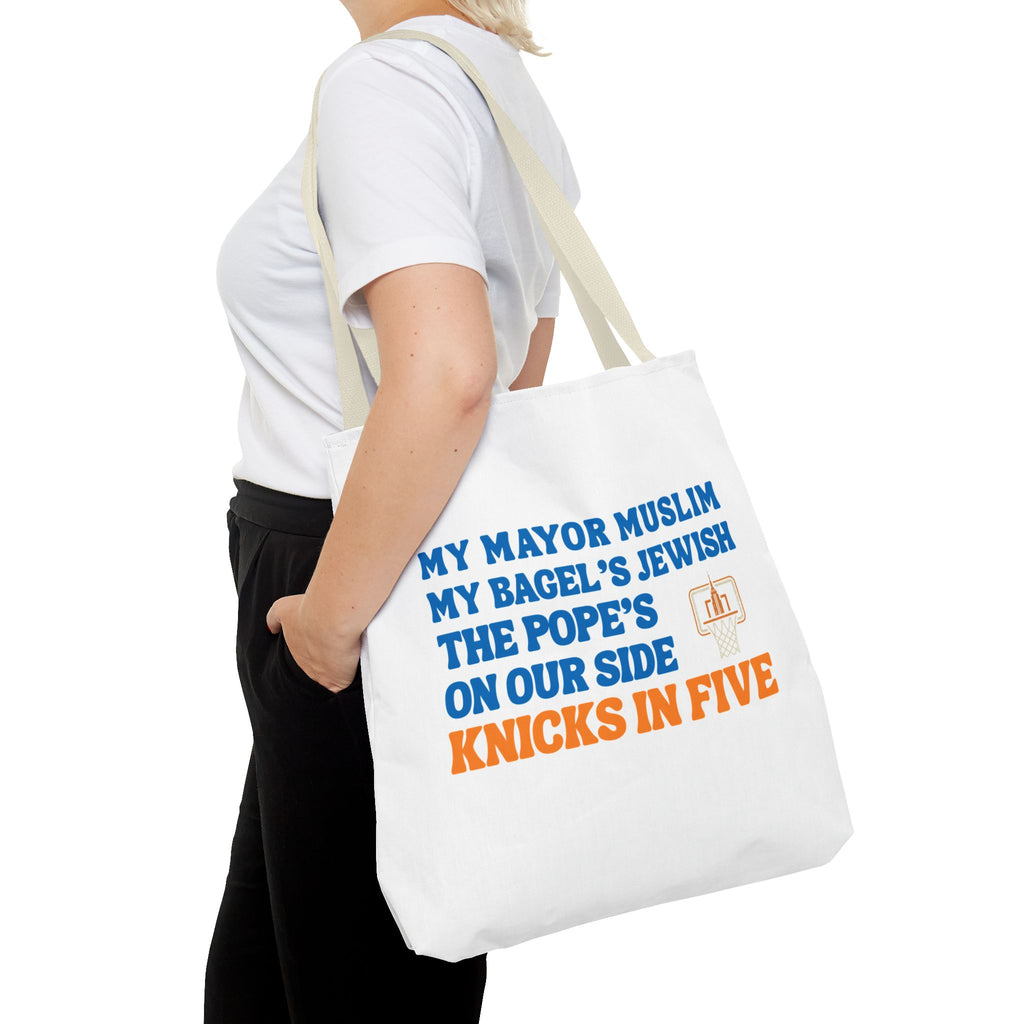 My Mayor Is Muslim My Bagel's Jewish The Pope Is On Our Side Knicks In Five Totebag | Knicks NBA Champions 2026 | New York City Parade