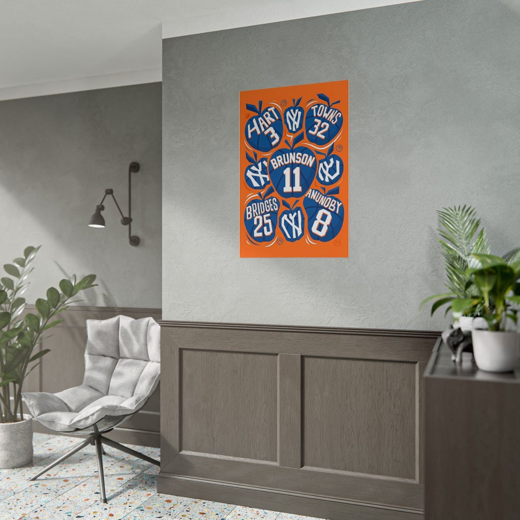 New York Knicks 2026 Championship Wall Art | Brunson and Team Retro Print