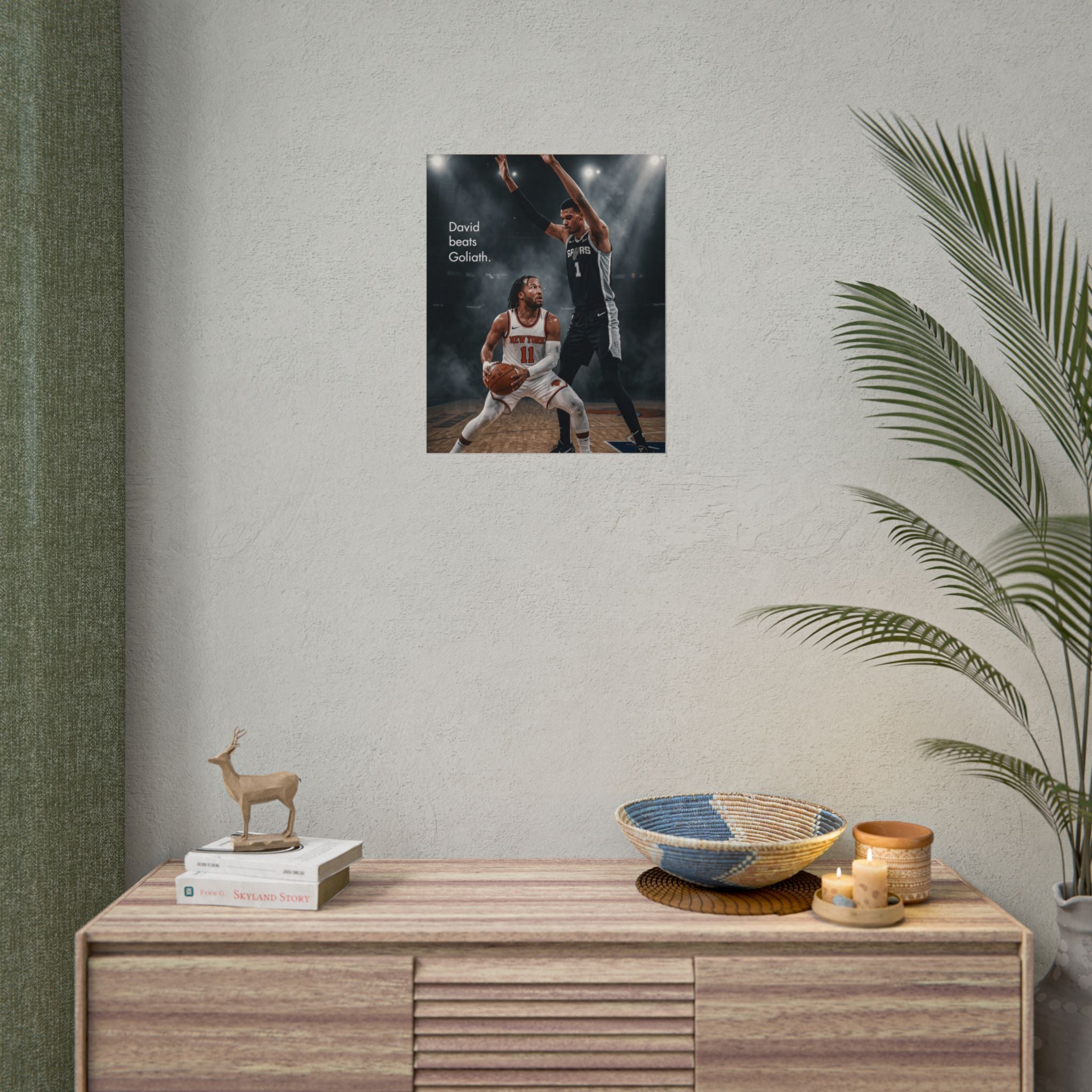 Knicks David Beats Goliath Poster | Jalen Brunson Wall Art
