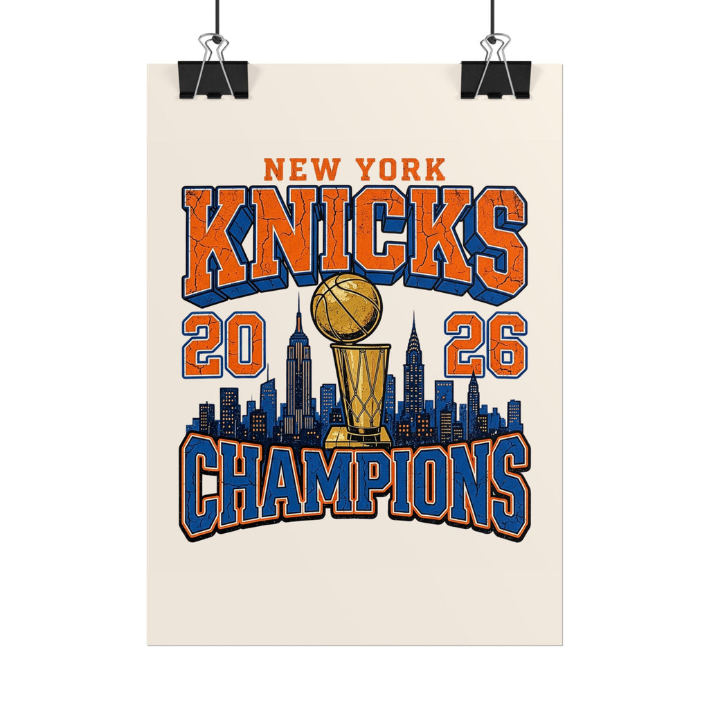 New York Knicks 2026 Champions Wall Art | Retro Skyline Poster
