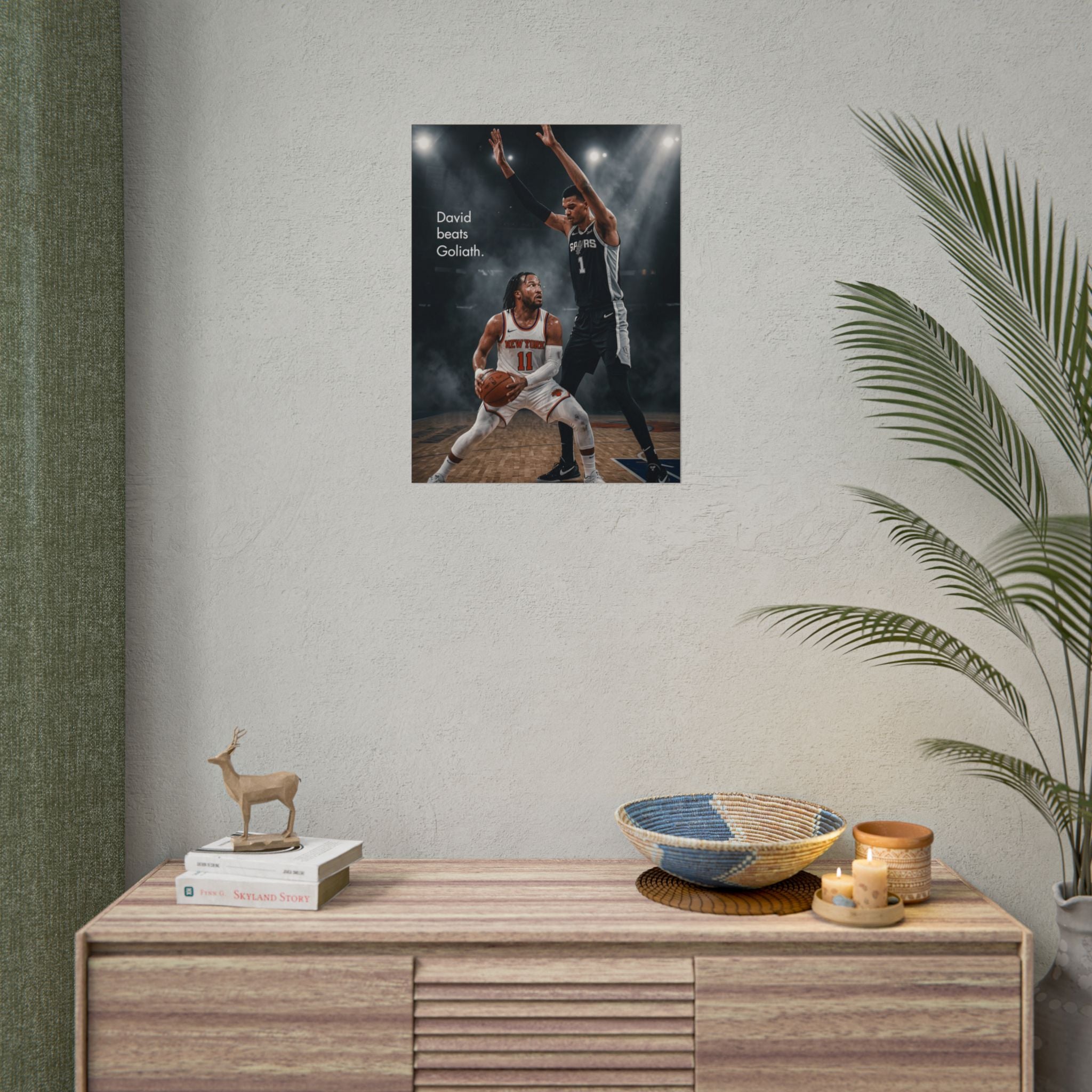 Knicks David Beats Goliath Poster | Jalen Brunson Wall Art