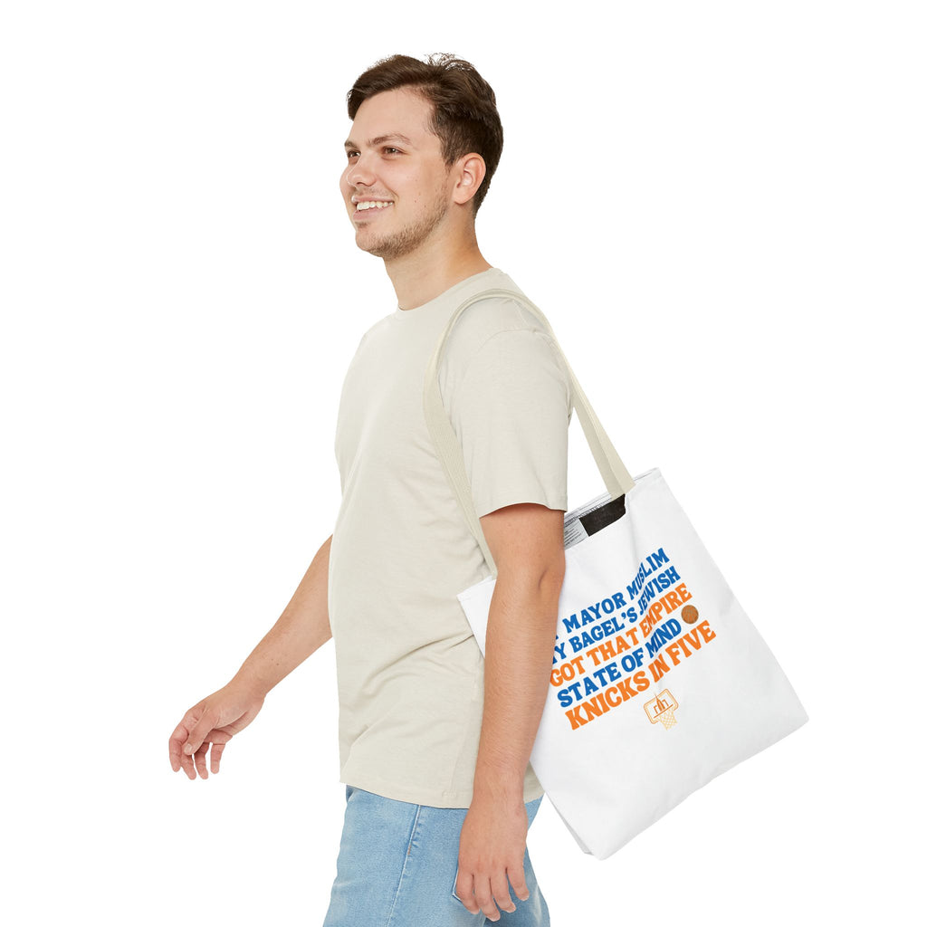 My Mayor Muslim Knicks In Five Tote Bag | NY Knicks Championship 2026 Fan-Art | Basketball Gift