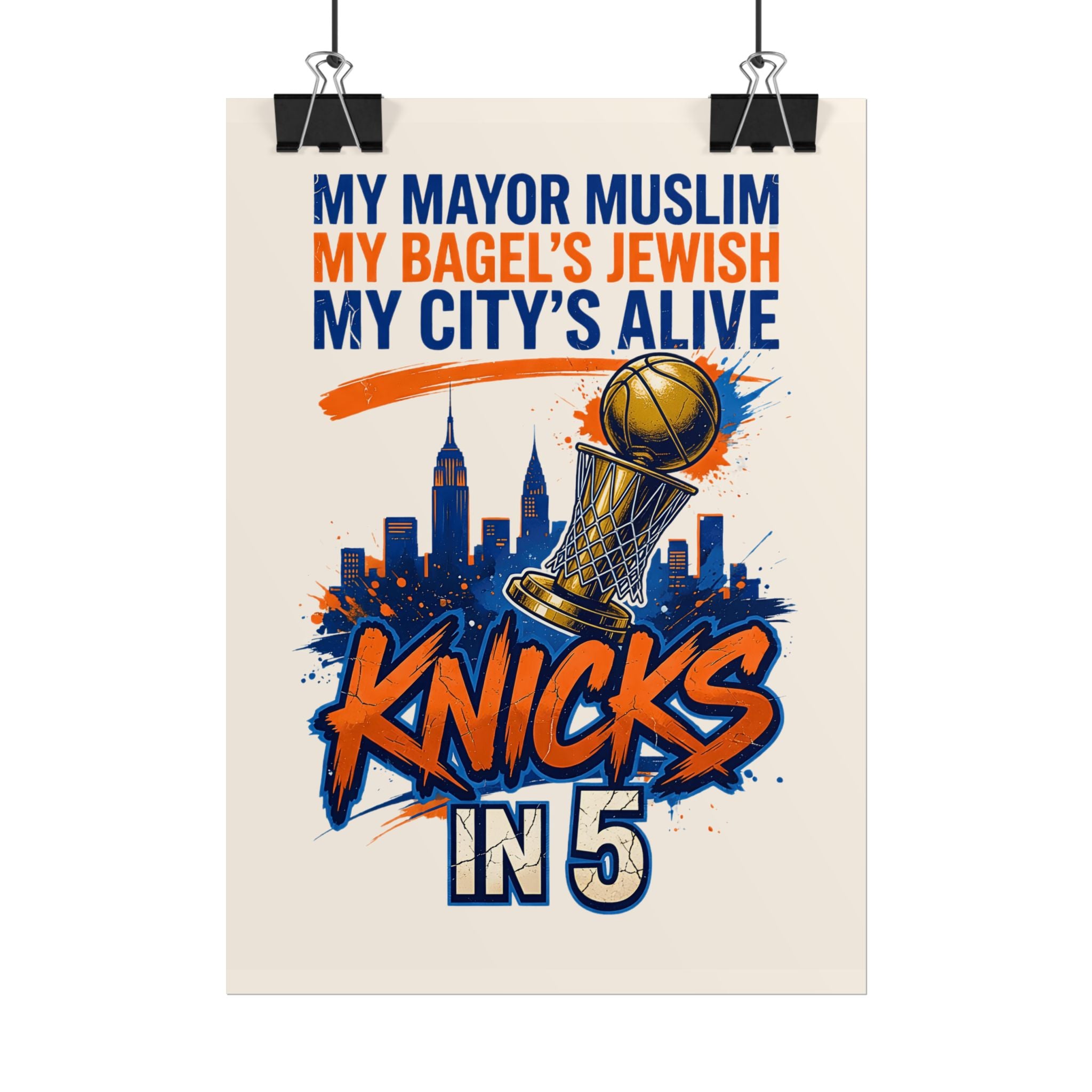 Knicks In 5 Champions Poster | My Mayor Muslim My Bagel's Jewish