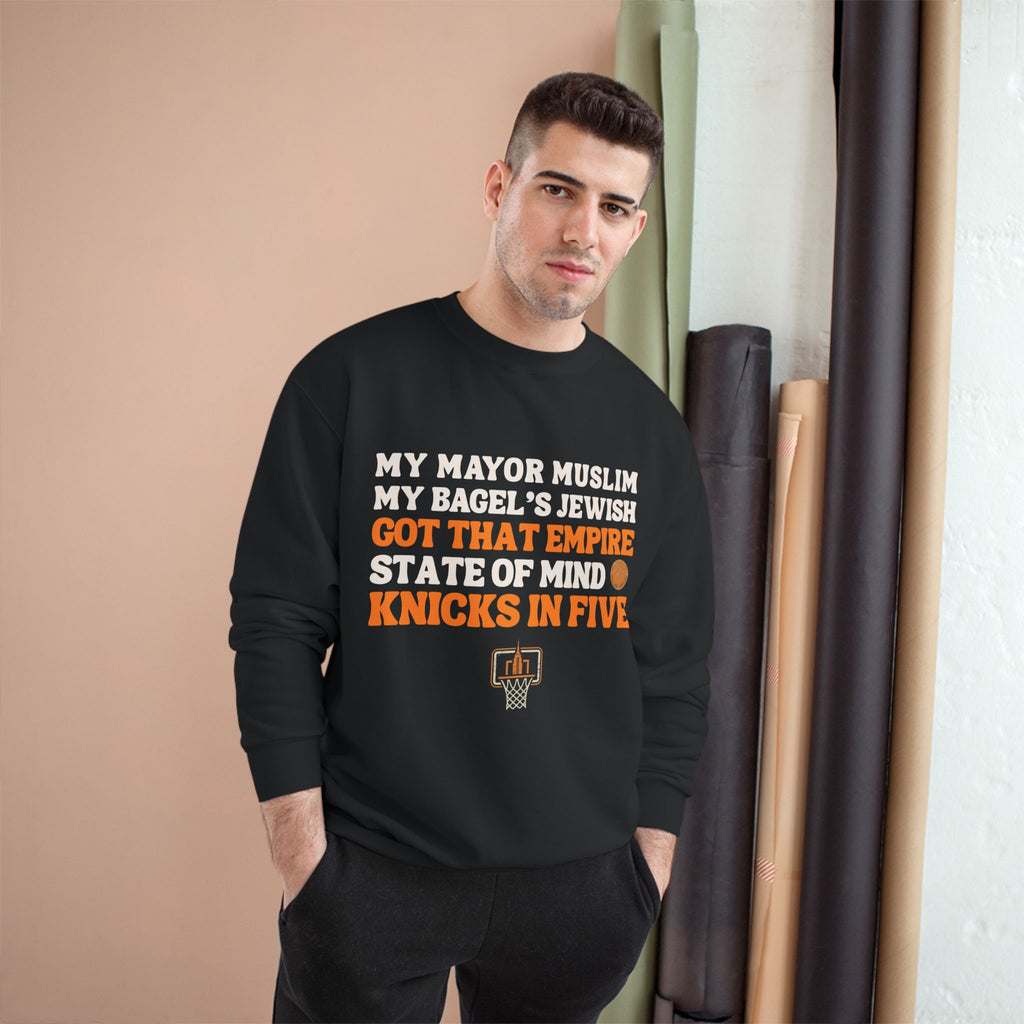 My Mayor Muslim Knicks In Five Champion Sweatshirt | NY Knicks Championship Fan Crewneck | Empire State of Mind Basketball Sweater Gift