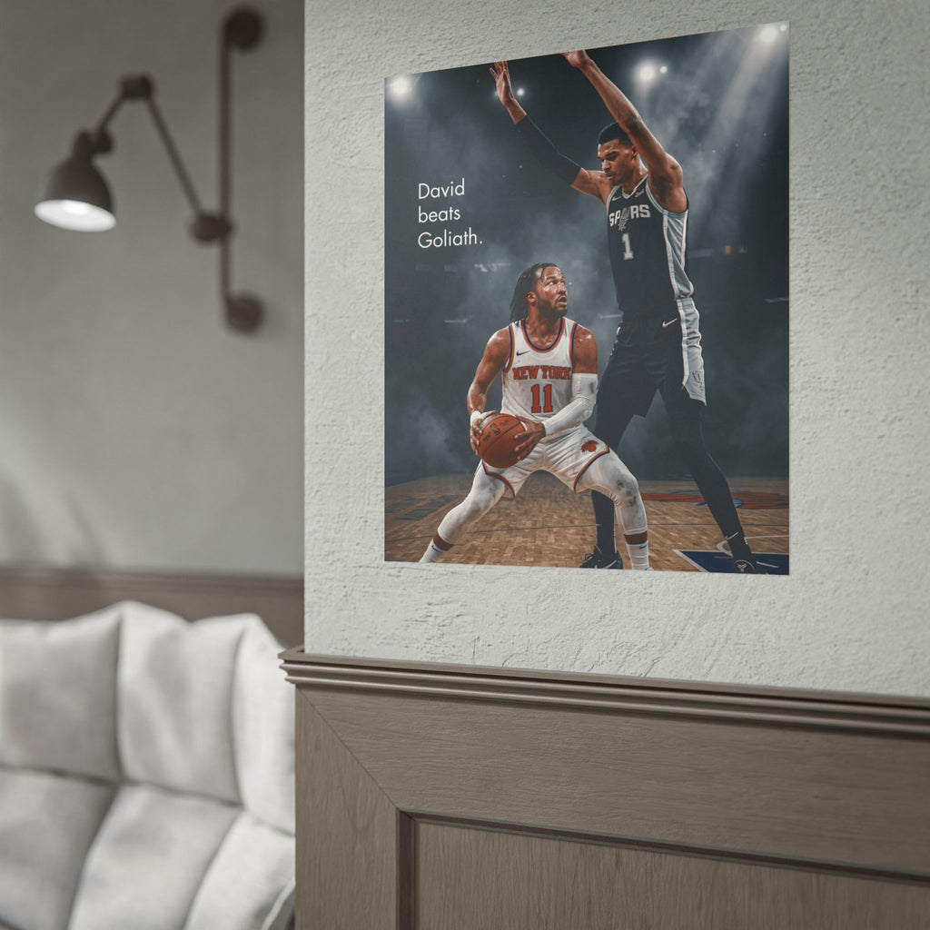 Knicks David Beats Goliath Poster | Jalen Brunson Wall Art