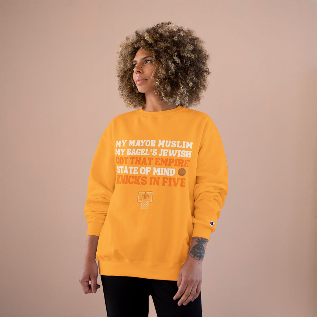 My Mayor Muslim Knicks In Five Champion Sweatshirt | NY Knicks Championship Fan Crewneck | Empire State of Mind Basketball Sweater Gift