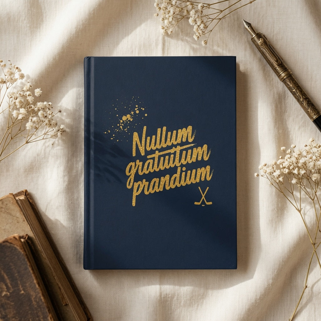 Off Campus Inspired Journal | Nullum Gratuitum Prandium (Garrett Graham Tattoo) Hardcover Notebook