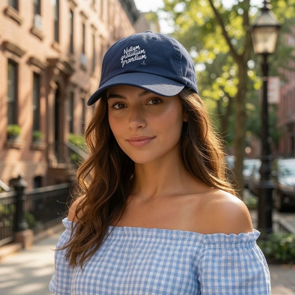 Nullum Gratuitum Prandium (Garrett Graham Tattoo) Dad Cap | Off Campus Inspired Embroidered Hat