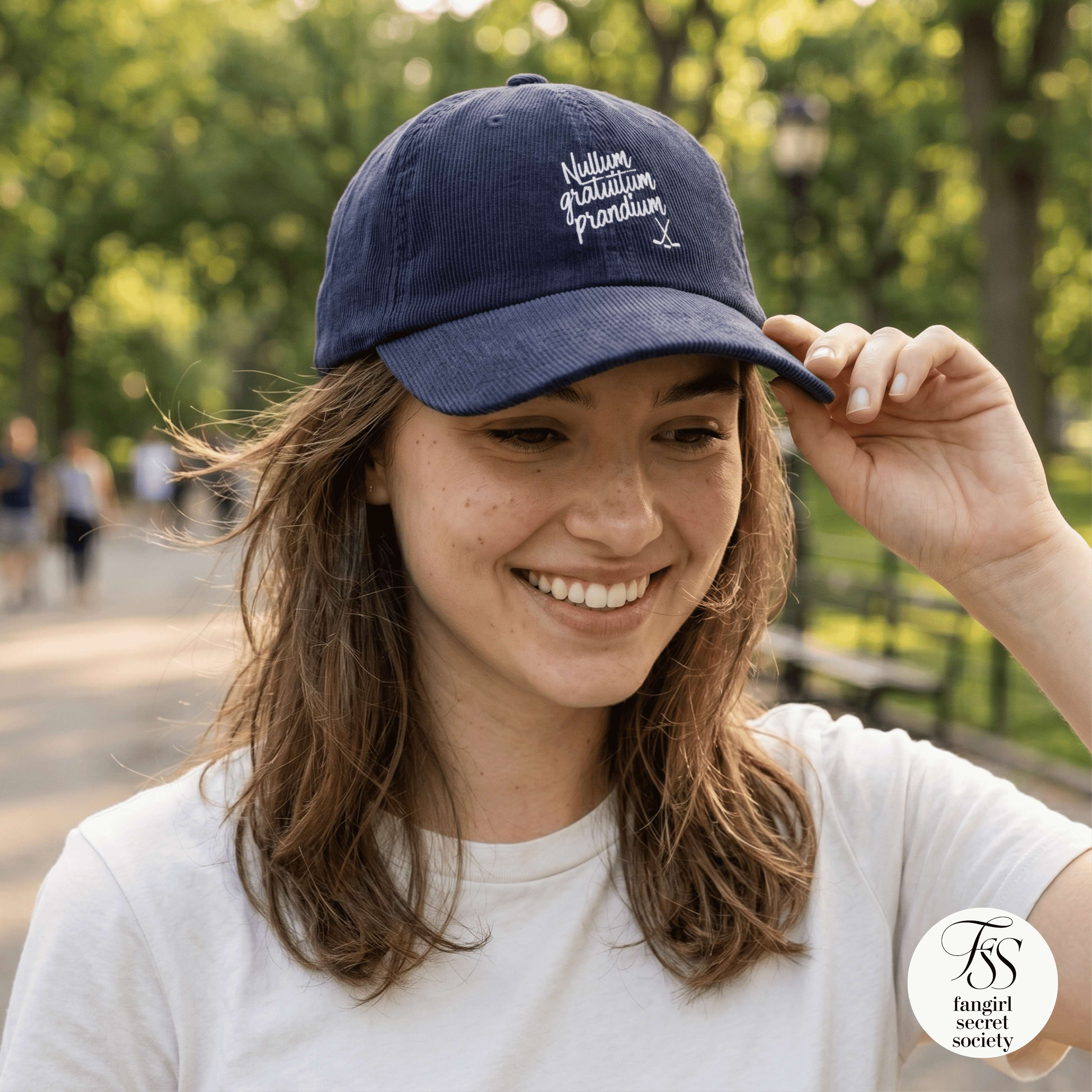 Nullum Gratuitum Prandium (Garrett Graham Tattoo) Vintage Corduroy Cap | Off Campus Inspired Embroidered Hat