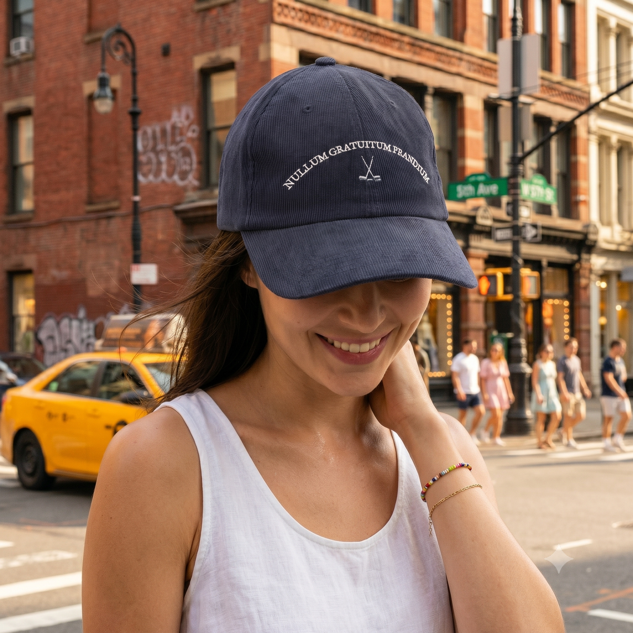 Nullum Gratuitum Prandium (Garrett Graham Tattoo) Vintage Corduroy Cap | Off Campus Inspired Embroidered Hat