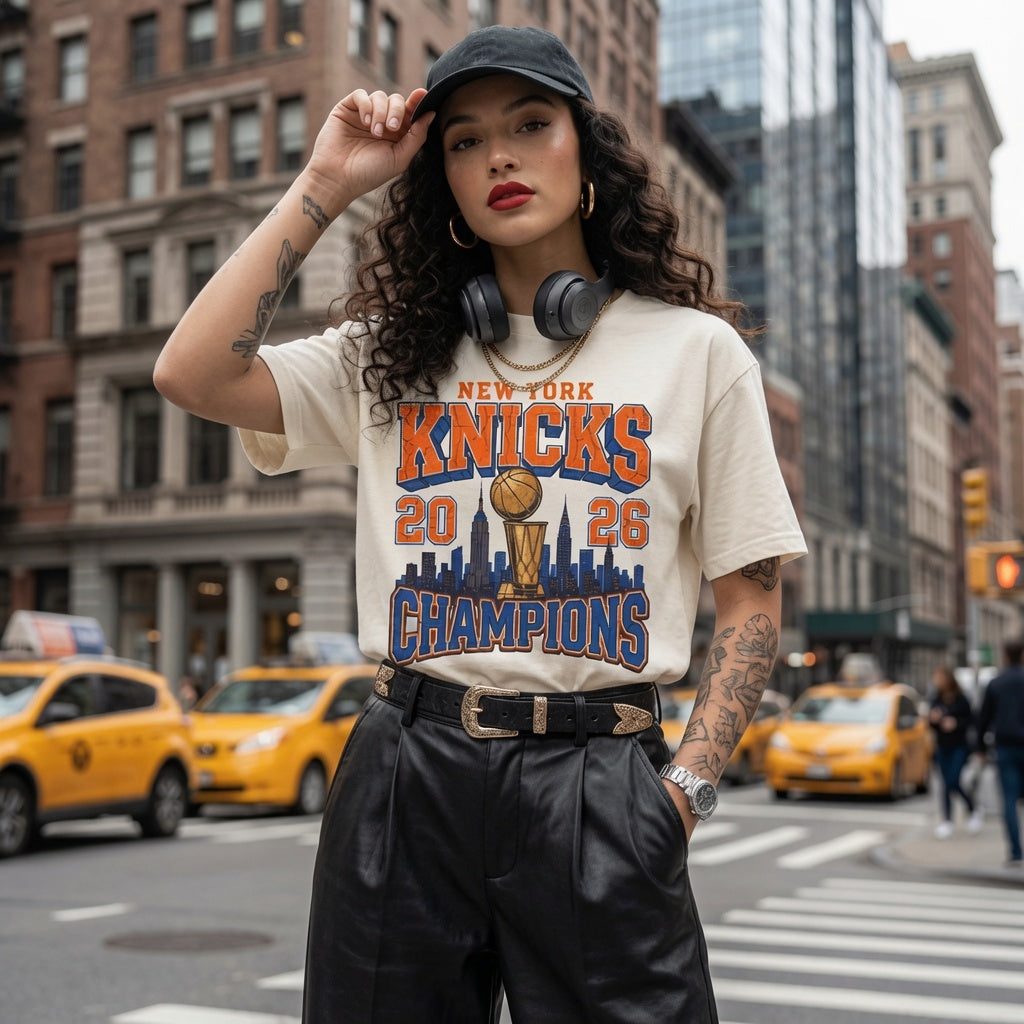 Knicks 2026 Champions NY Skyline Tee
