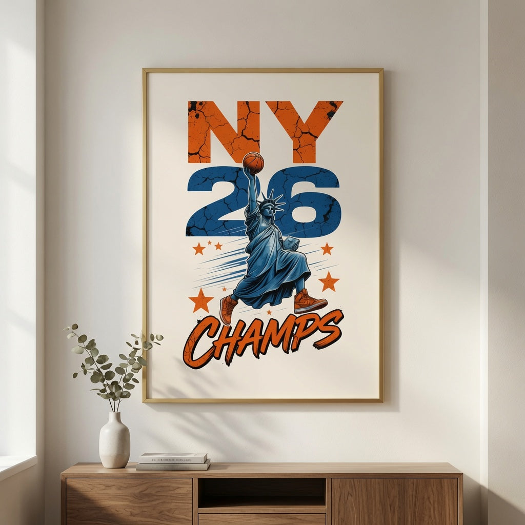 Knicks Lady Liberty 2026 Champions Poster