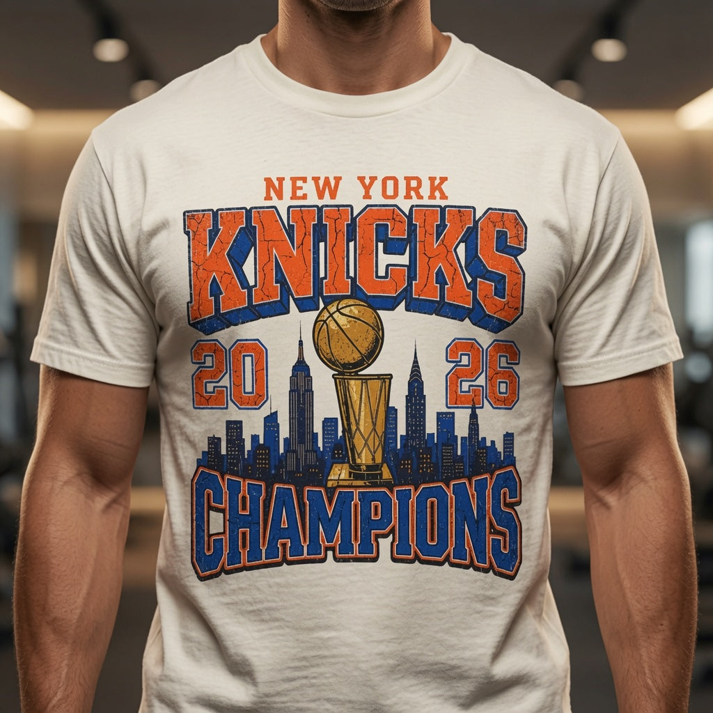 Knicks 2026 Champions NY Skyline Tee